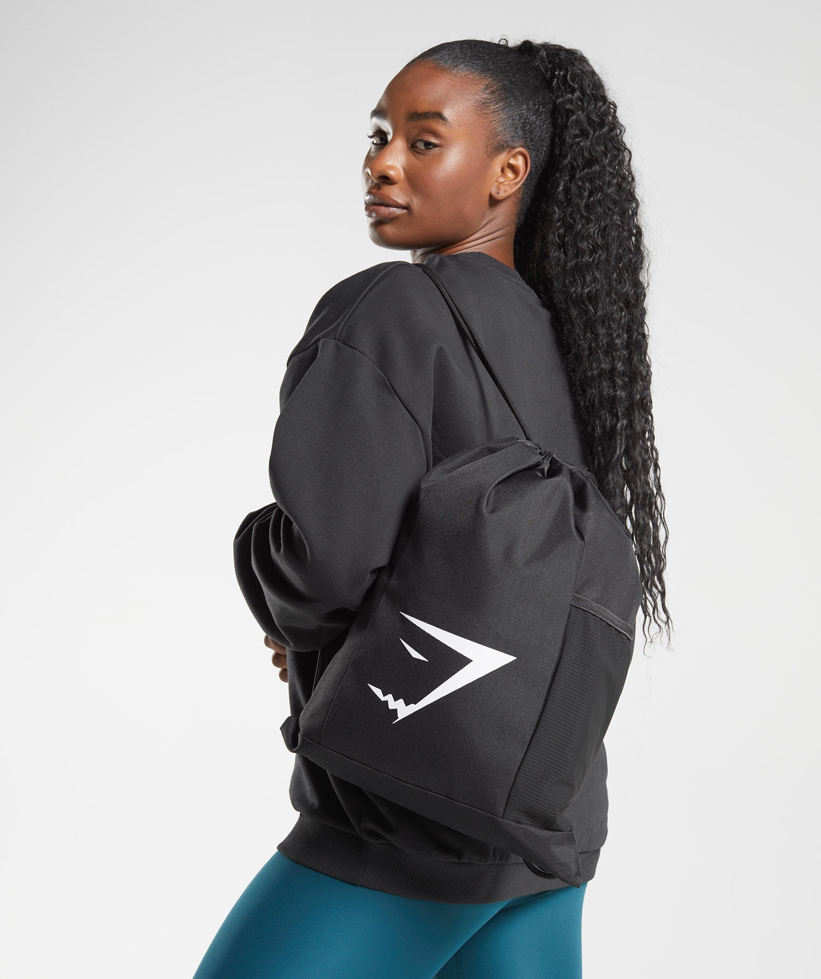 Black Women's Gymshark Sharkhead Gymsack Bags | SXBNCL-549