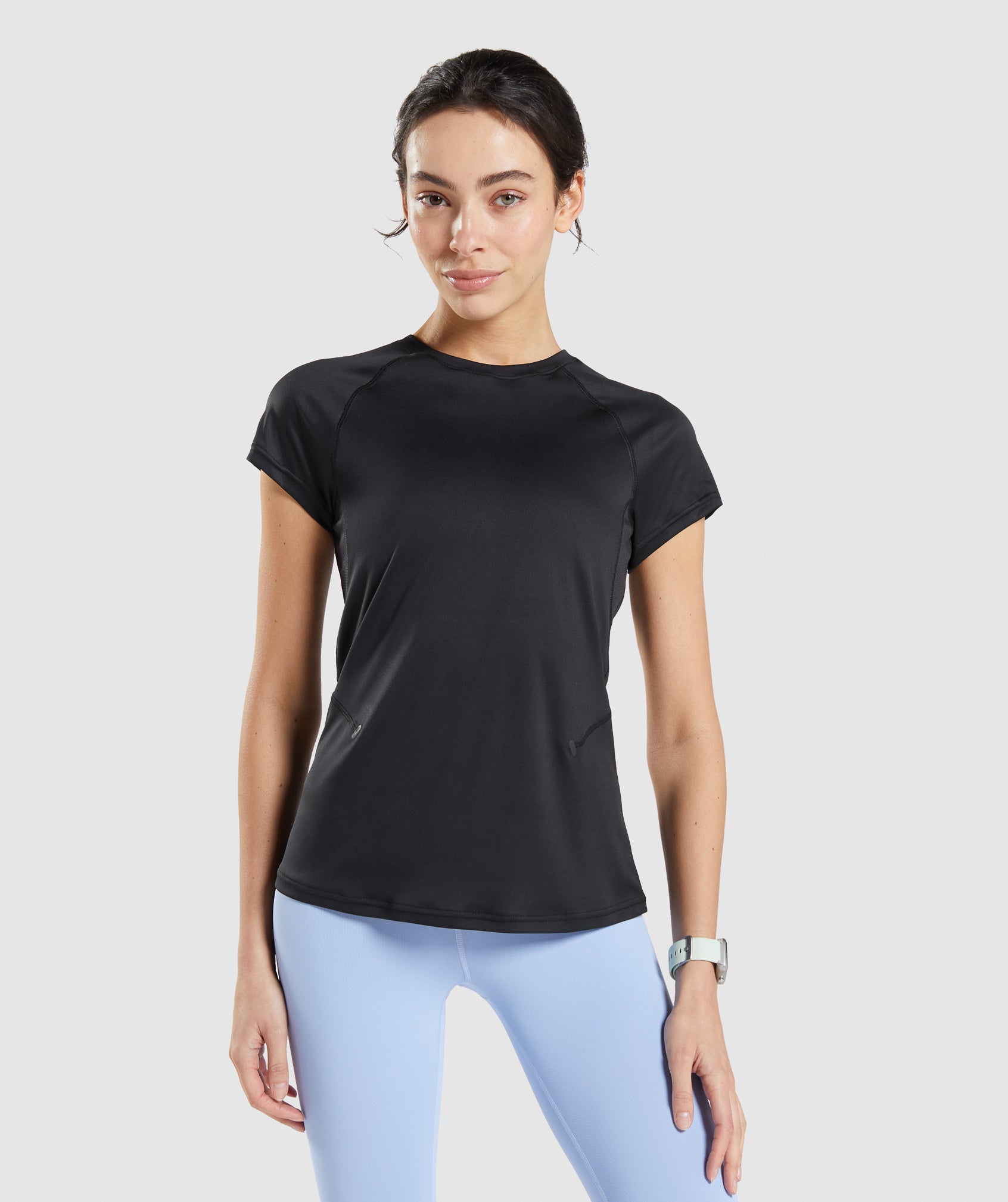 Black Women\'s Gymshark Speed T Shirts | NTYSUV-297