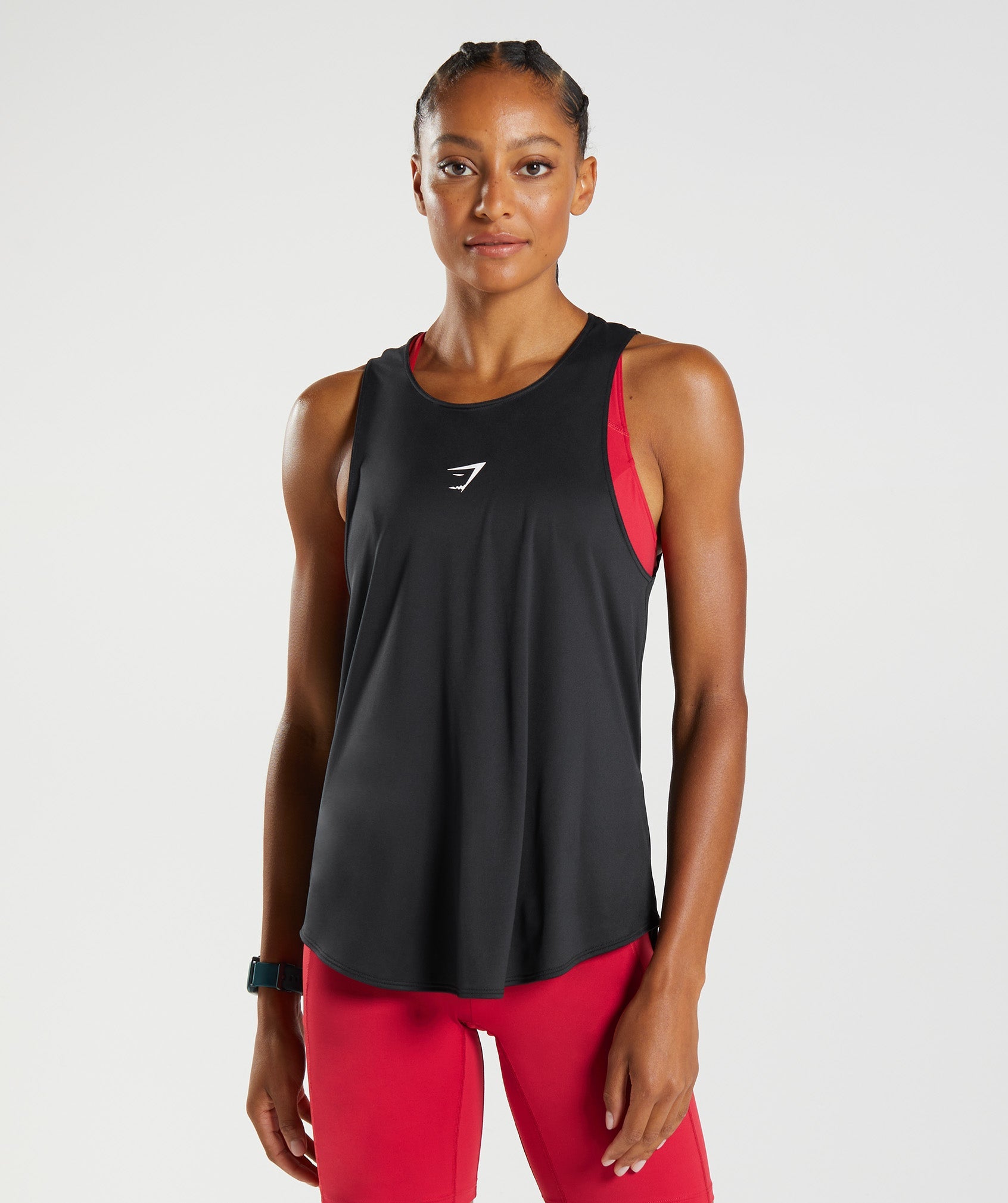 Black Women's Gymshark Training Brandmark Tanks | PXCMGU-128