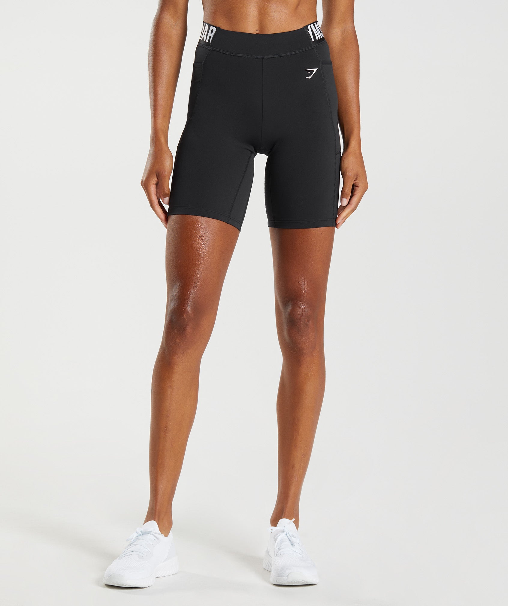 Black Women\'s Gymshark Training Brandmark Cycling Shorts | QTZCBL-024