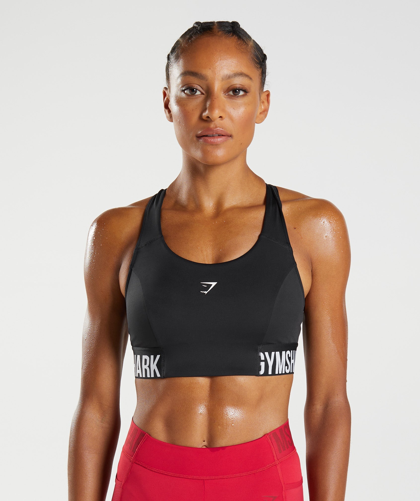 Black Women\'s Gymshark Training Brandmark Sports Bra | XYJZKA-382