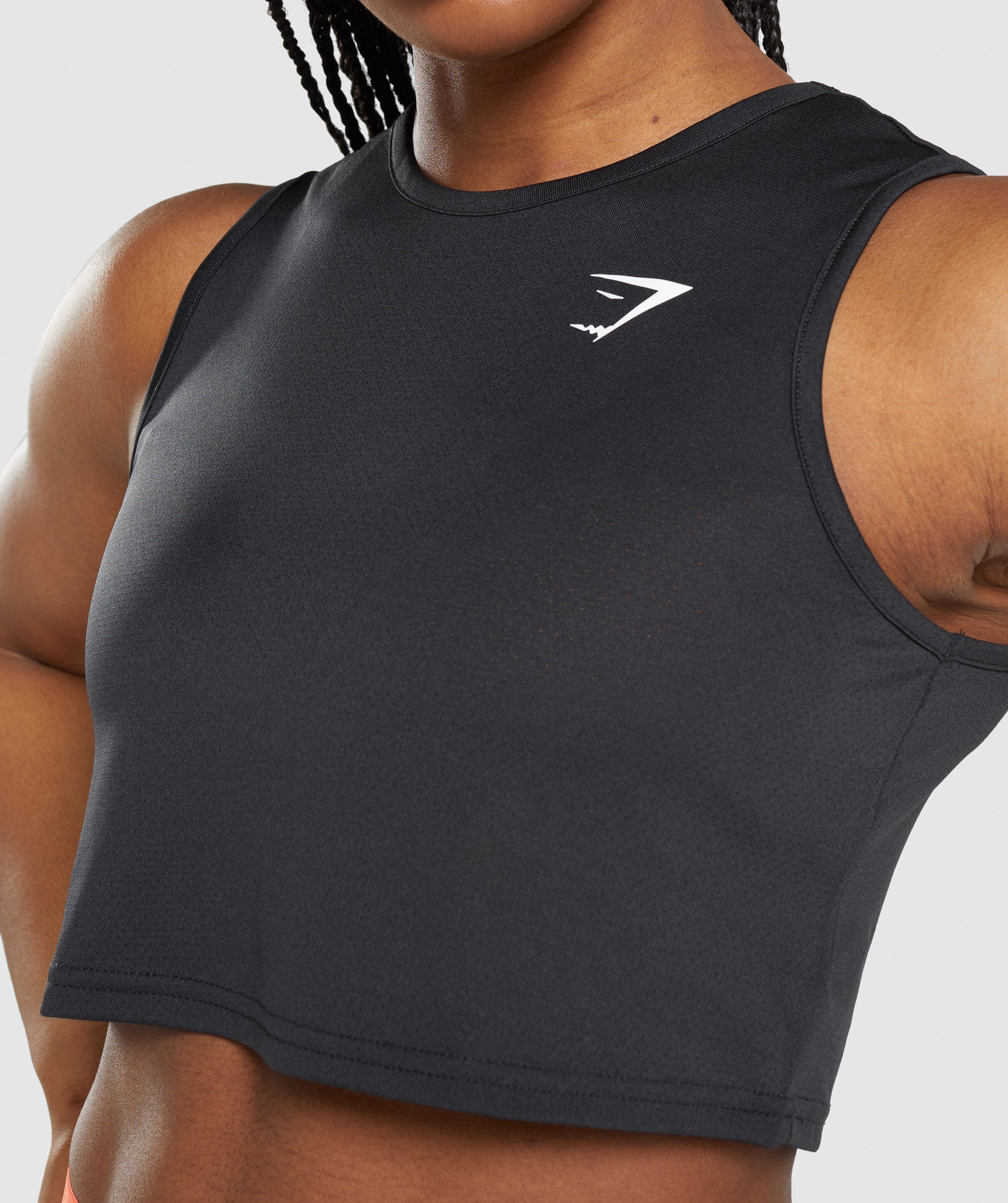 Black Women's Gymshark Training Crop Tanks | MQICOT-754