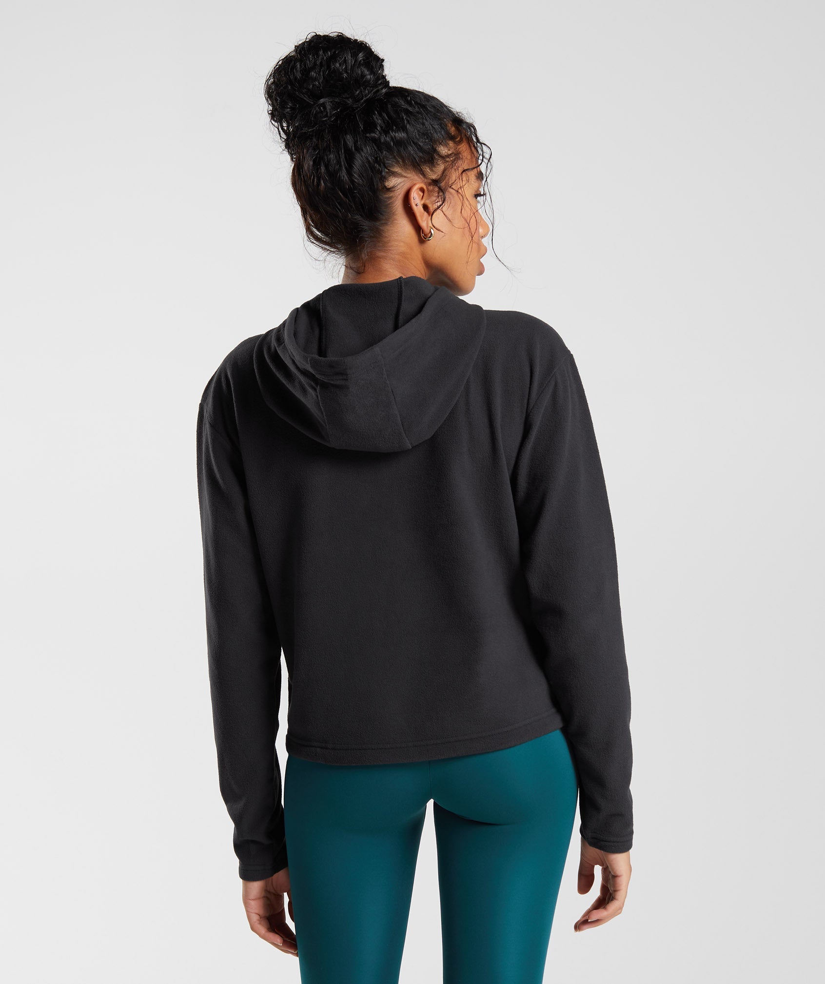 Black Women's Gymshark Training Fleece 1/4 Zip Hoodie | HDVIQR-307