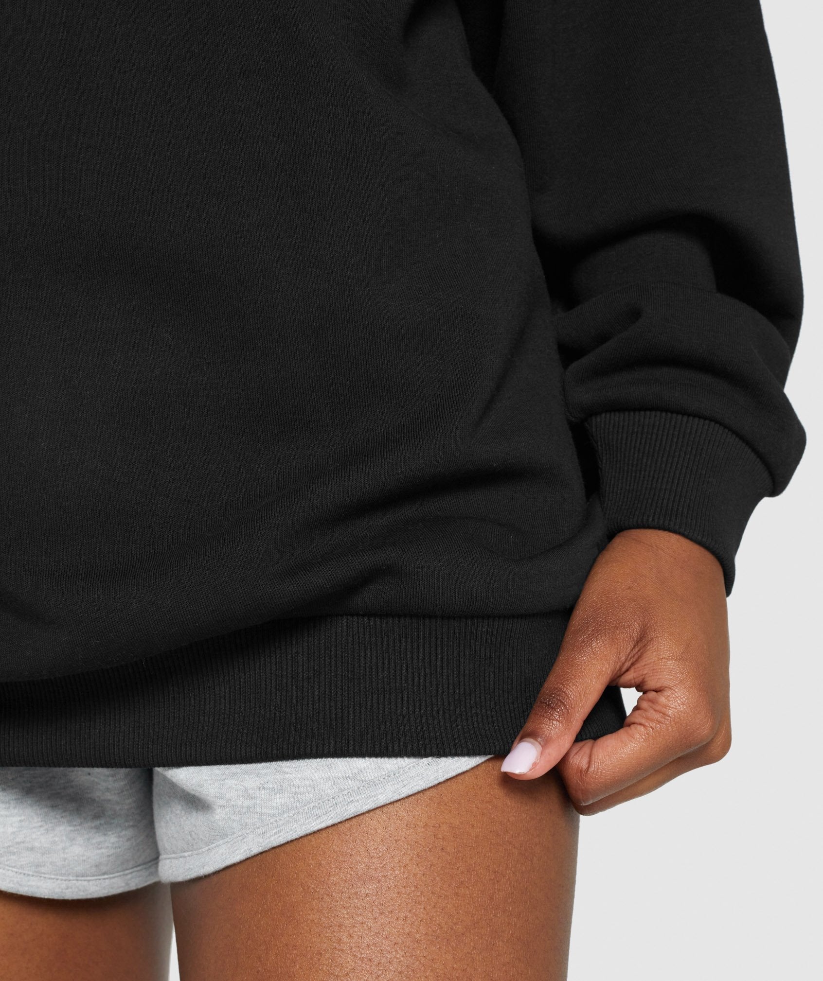 Black Women's Gymshark Training Oversized Sweatshirts | JLMFHD-250