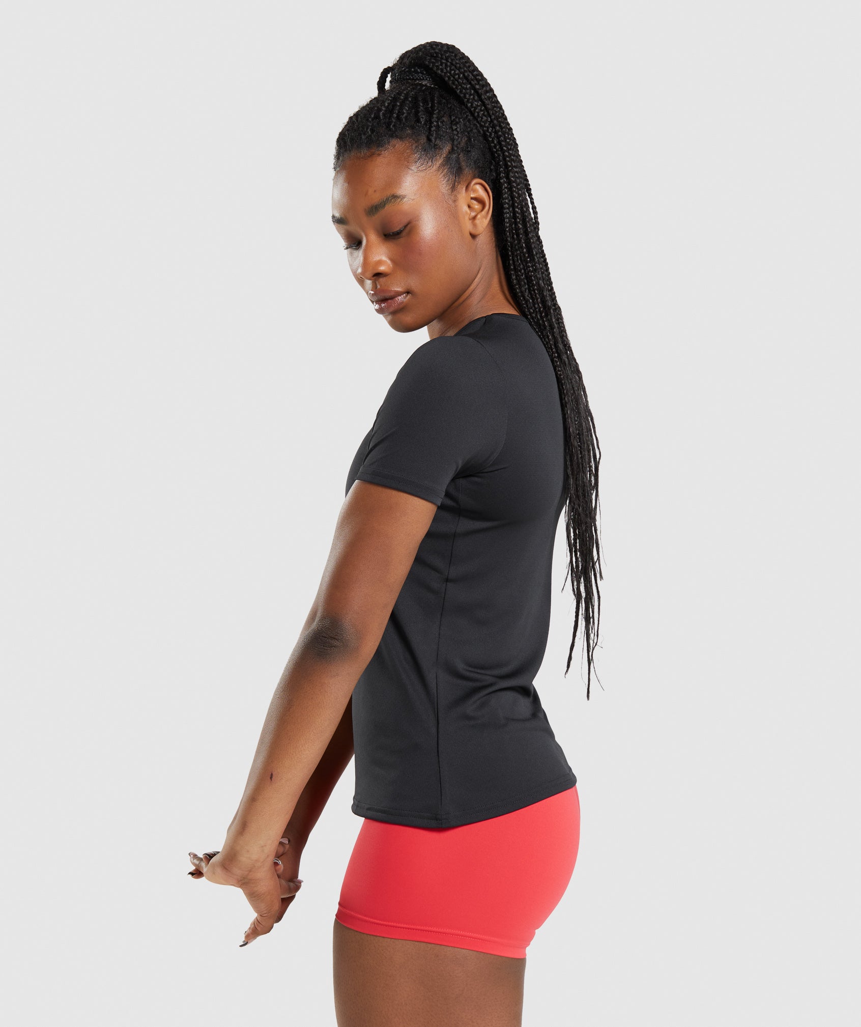 Black Women's Gymshark Training T Shirts | GHTVNM-194