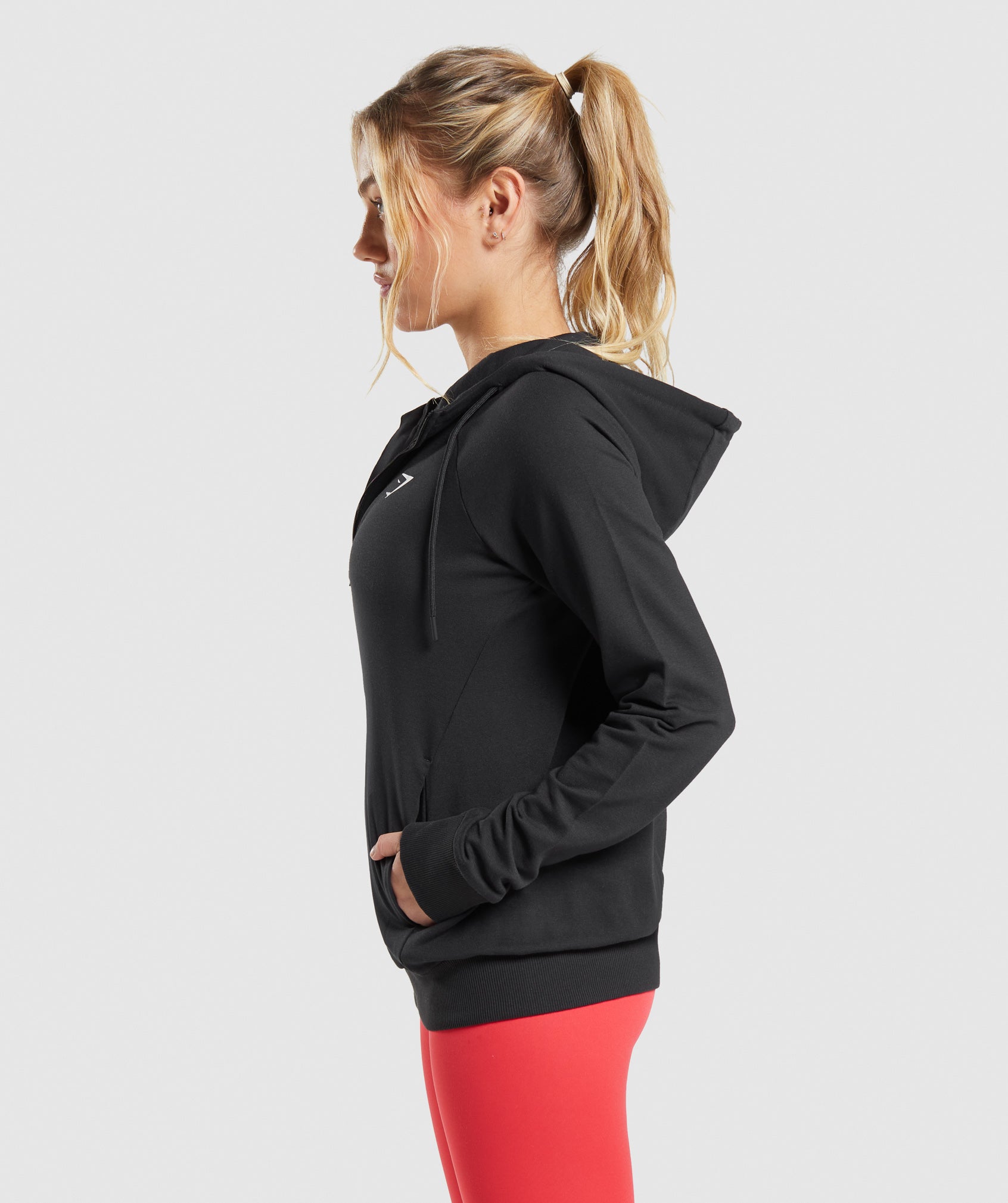 Black Women's Gymshark Training Zip Hoodie | HOFEWY-329