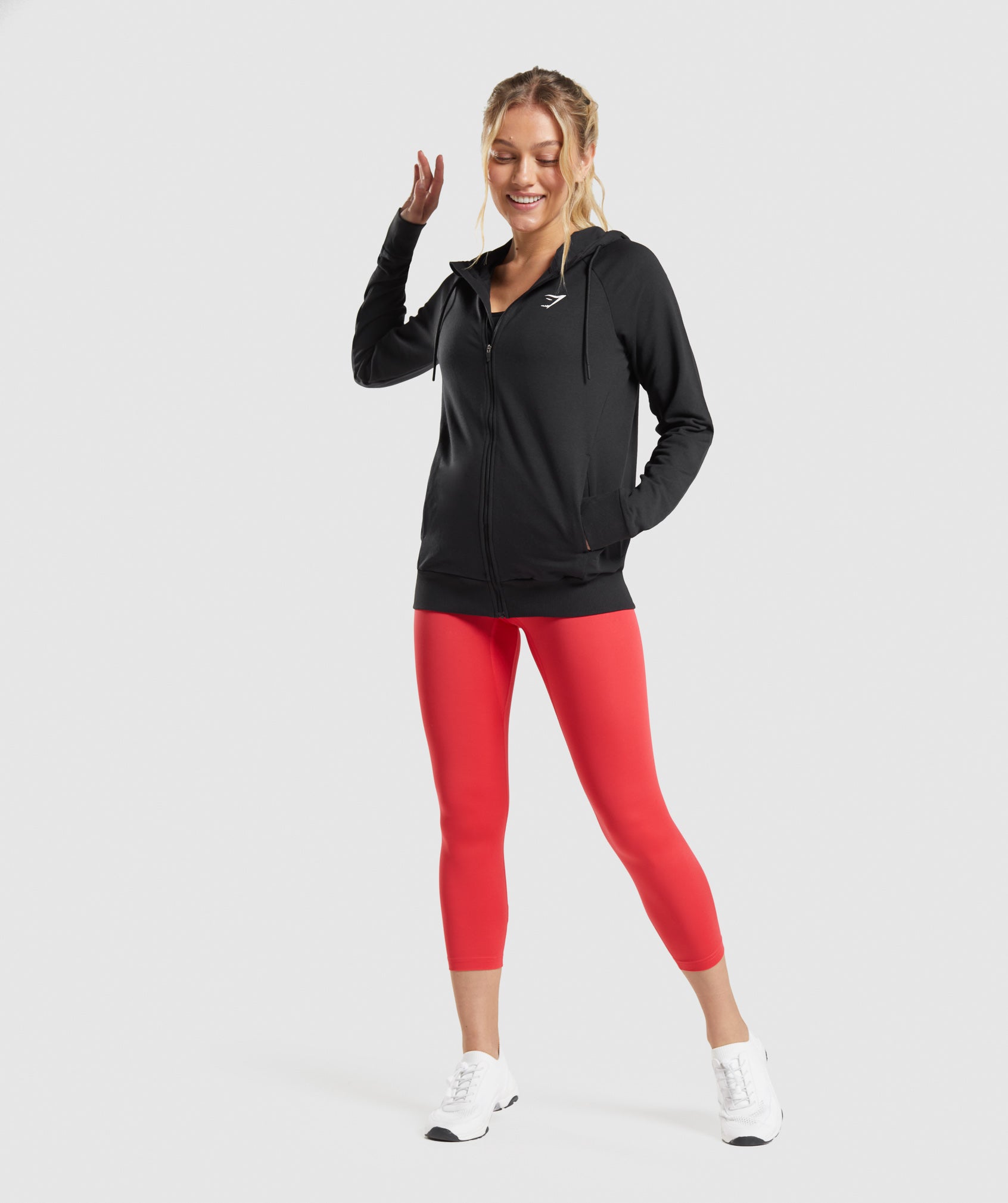 Black Women's Gymshark Training Zip Hoodie | HOFEWY-329