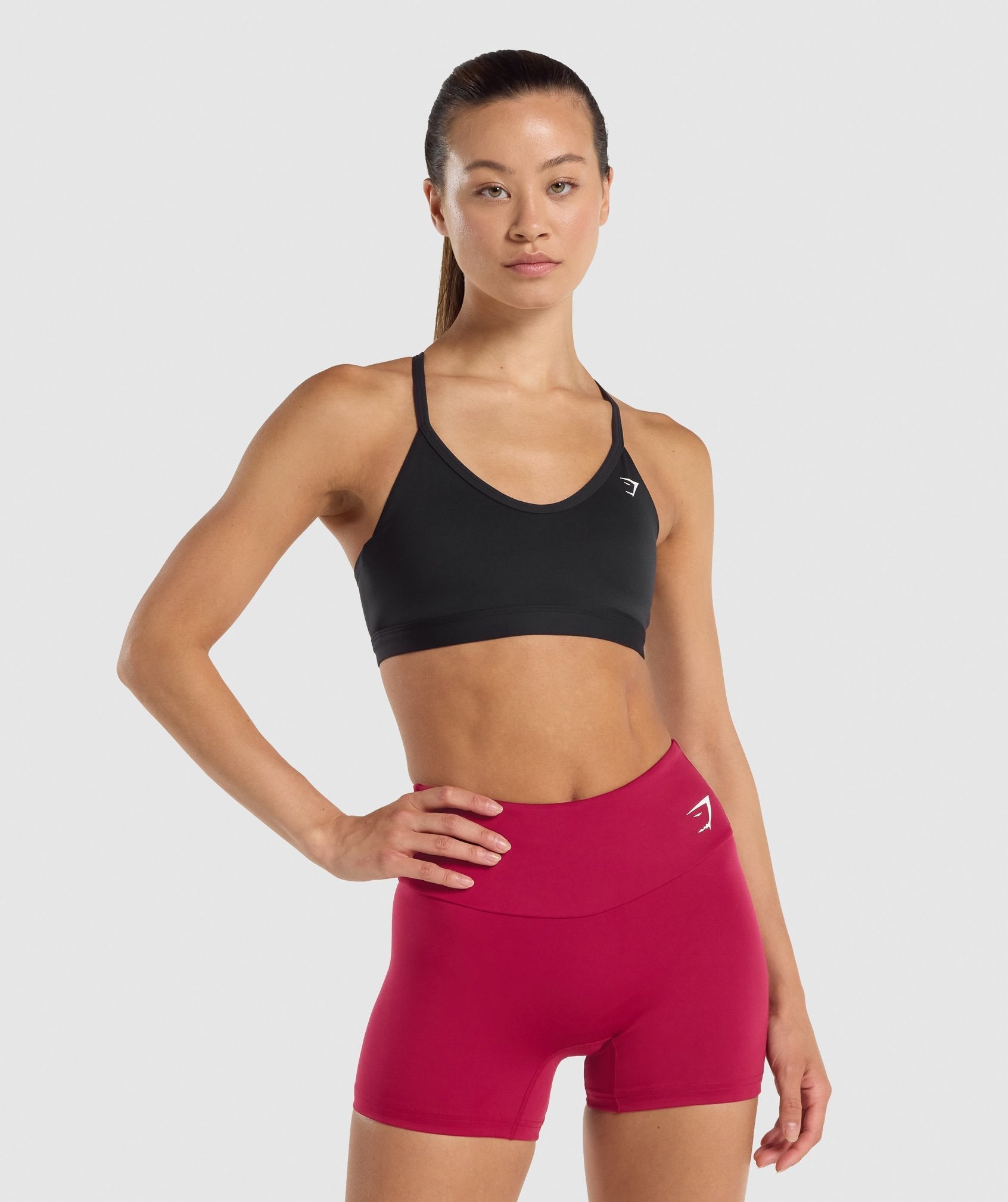 Black Women\'s Gymshark V Neck Sports Bra | ZQLCRX-438