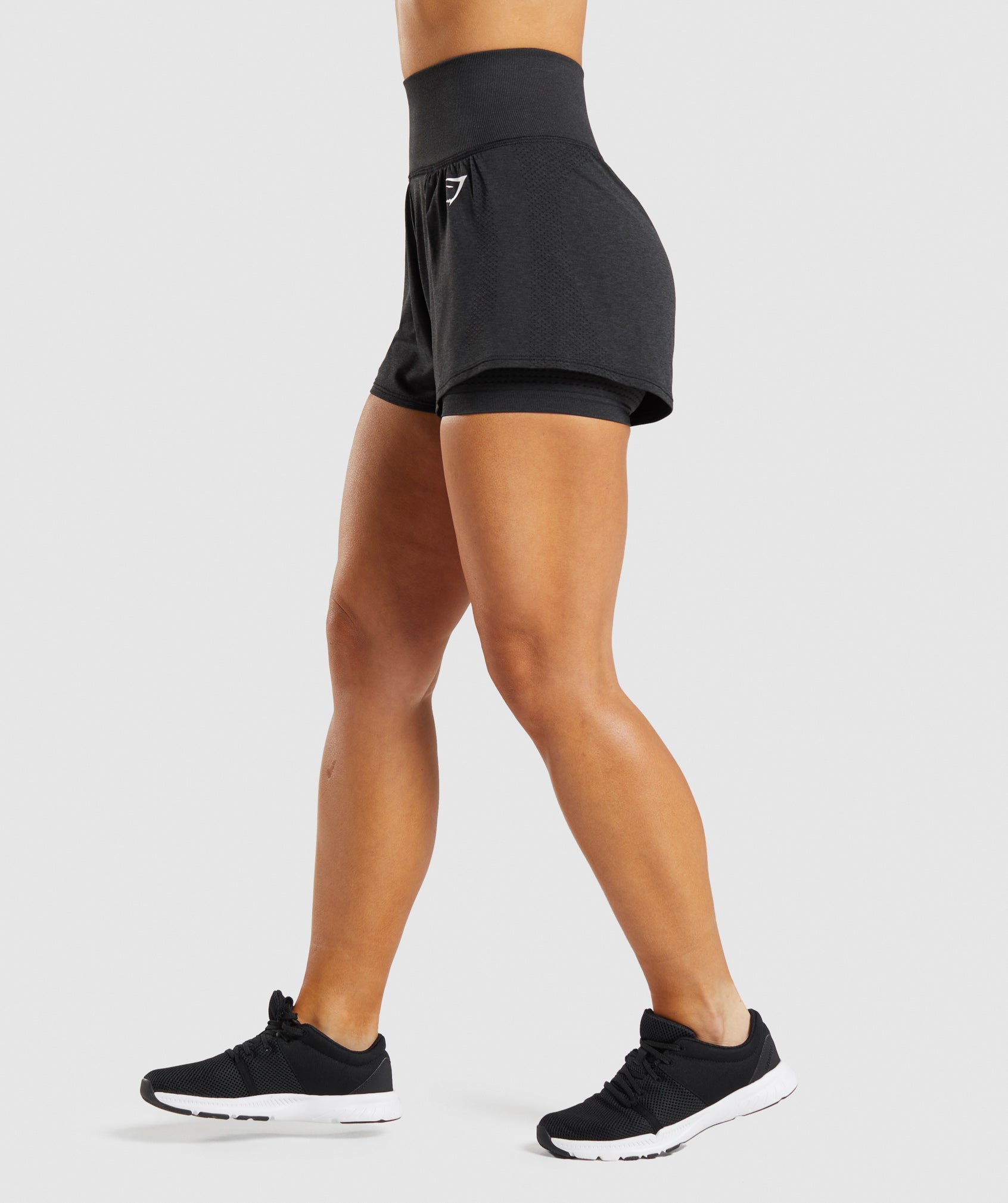 Black Women's Gymshark Vital Seamless 2.0 2-in-1 Shorts | FNKURH-157