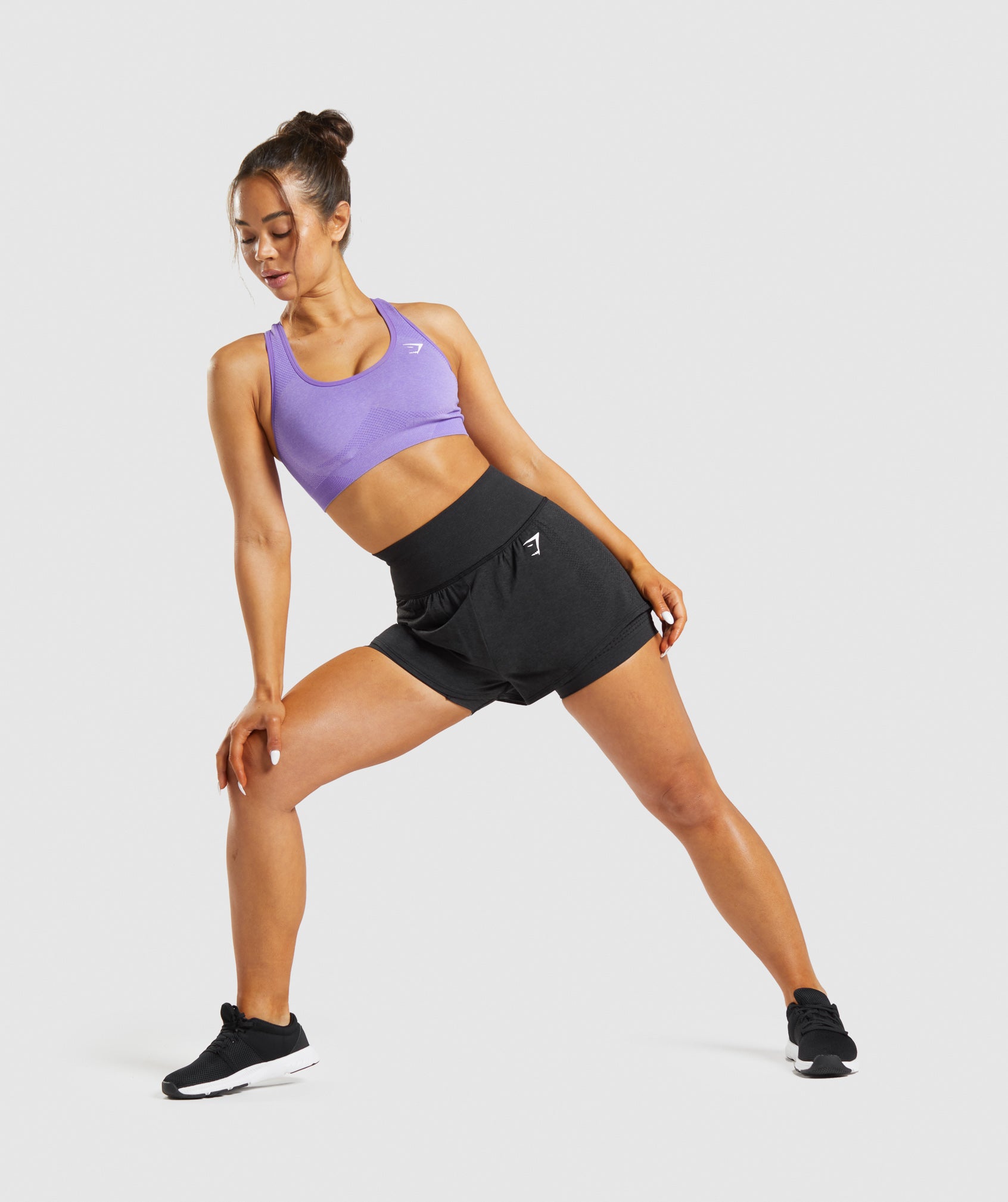 Black Women's Gymshark Vital Seamless 2.0 2-in-1 Shorts | FNKURH-157