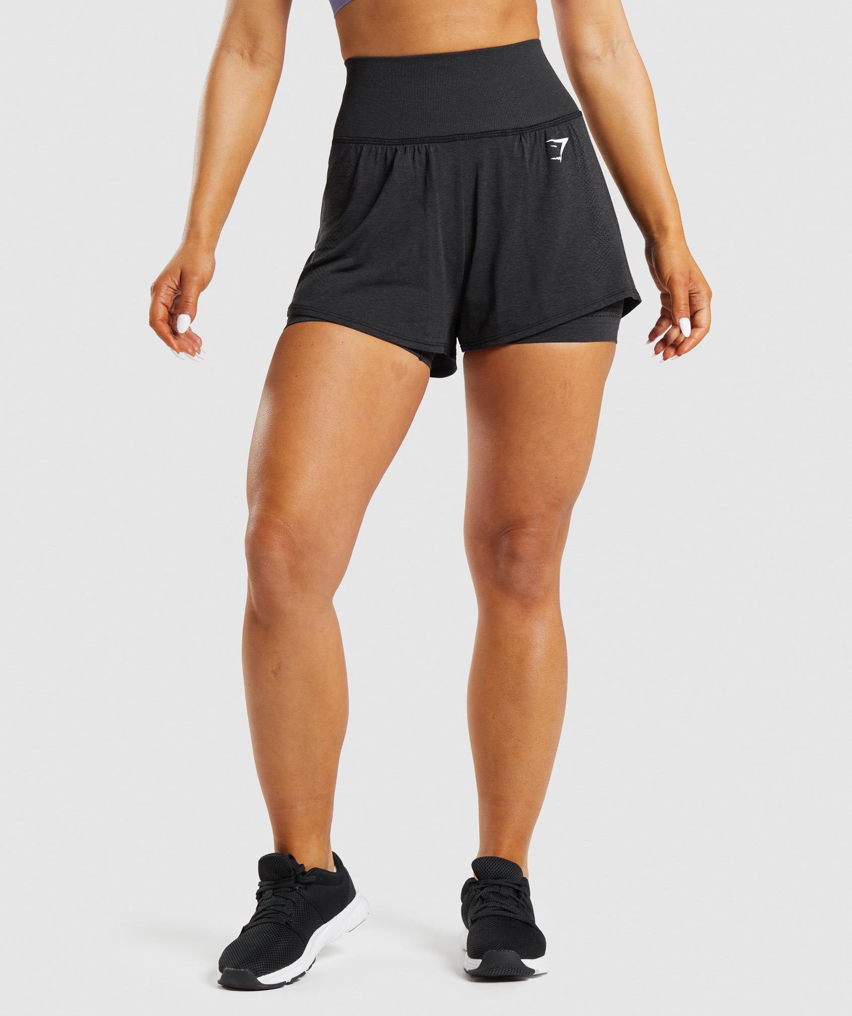 Black Women\'s Gymshark Vital Seamless 2.0 2-in-1 Shorts | FNKURH-157