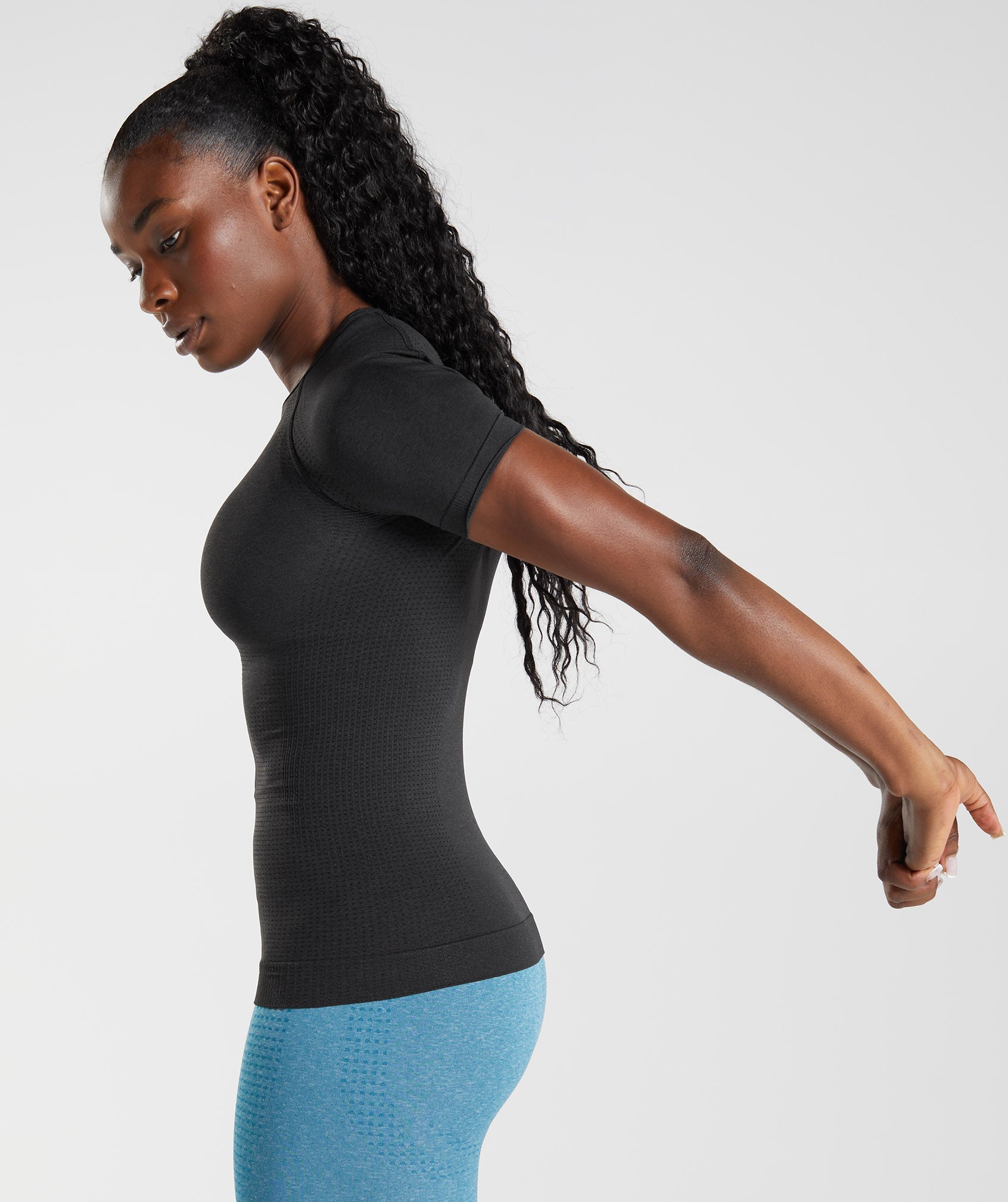 Black Women's Gymshark Vital Seamless 2.0 T Shirts | KVZAWI-403