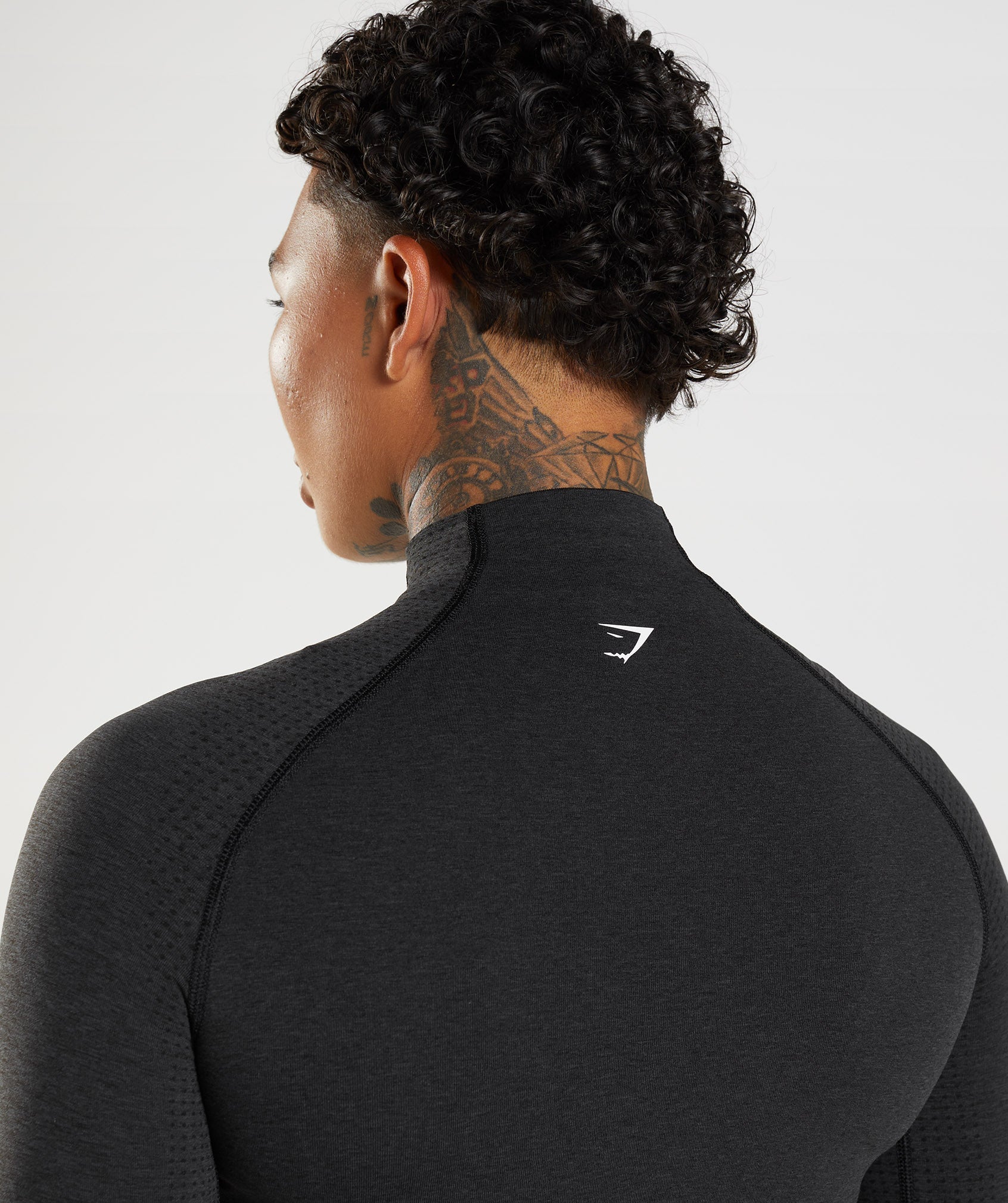 Black Women's Gymshark Vital Seamless 2.0 High Neck Midi Tops | WXYDJF-409