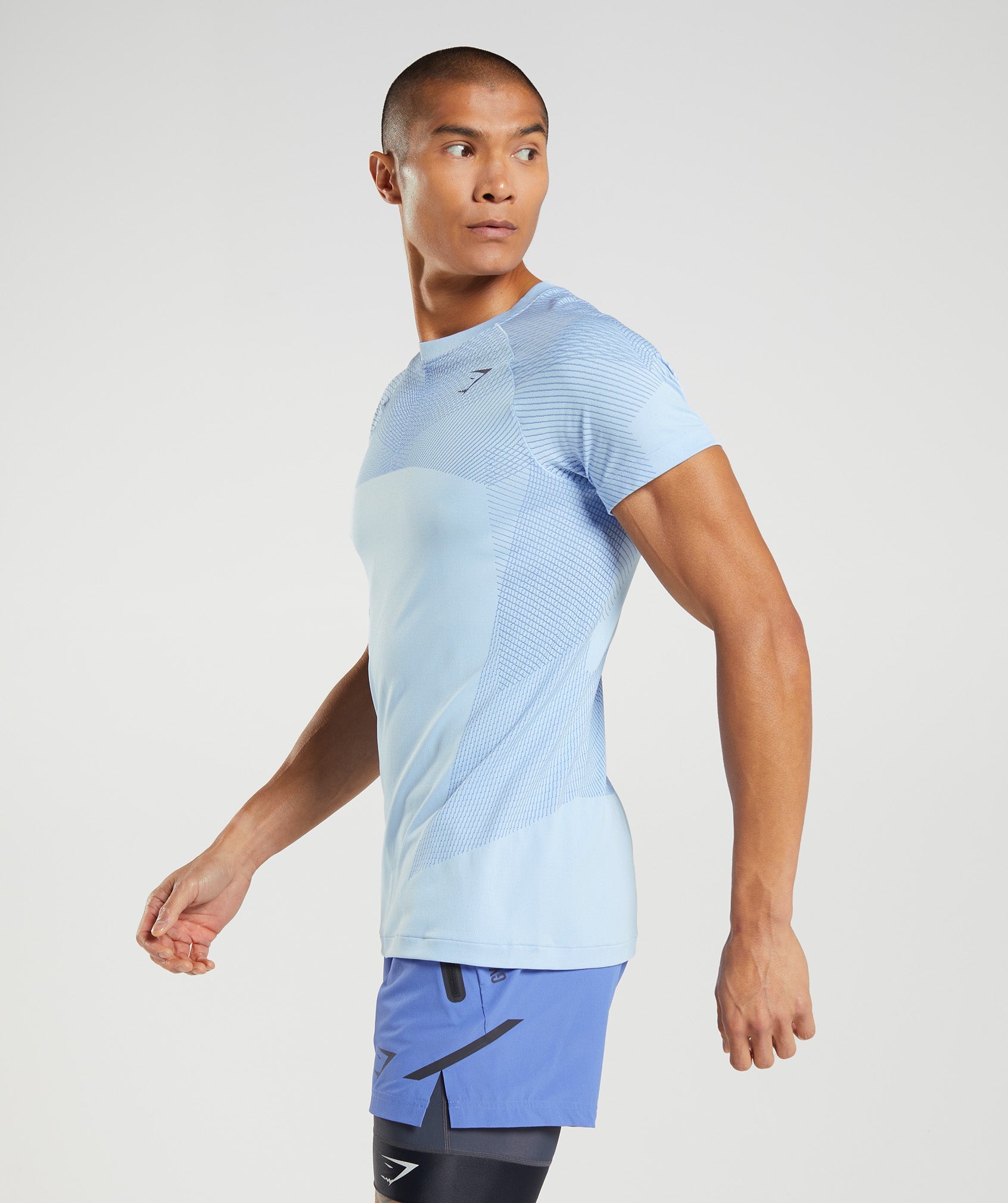 Blue Men's Gymshark Apex Seamless T Shirts | WDKIVE-039