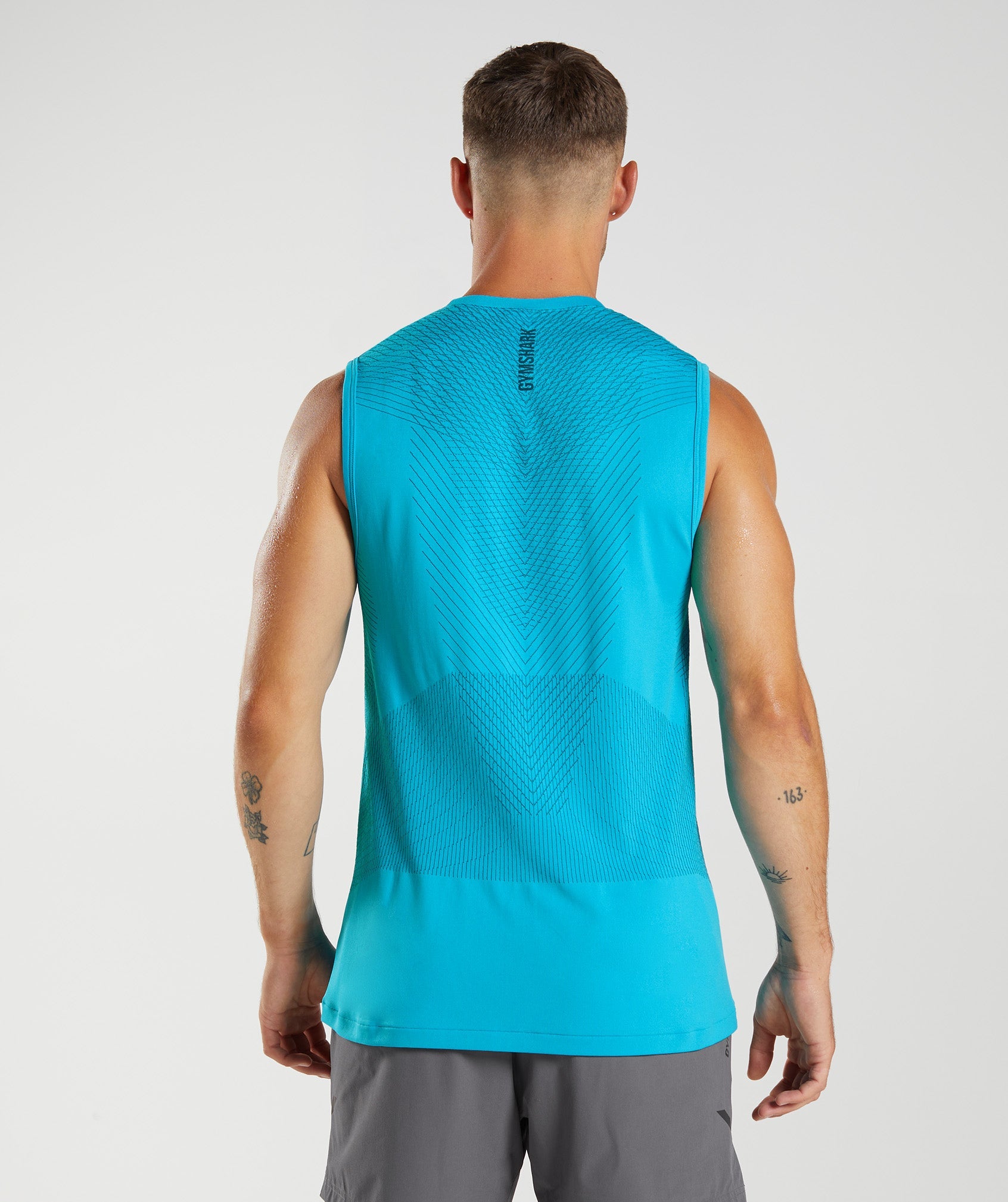 Blue Men's Gymshark Apex Seamless Tanks | QXORIT-743