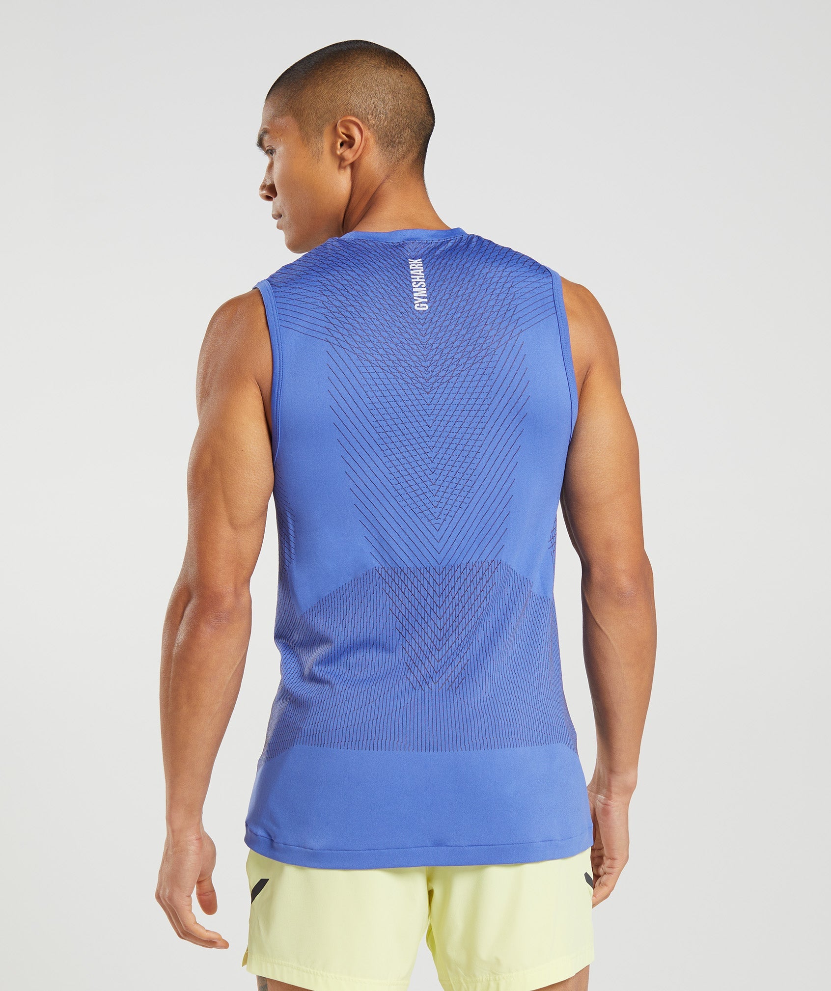 Blue Men's Gymshark Apex Seamless Tanks | ZQFYEM-962