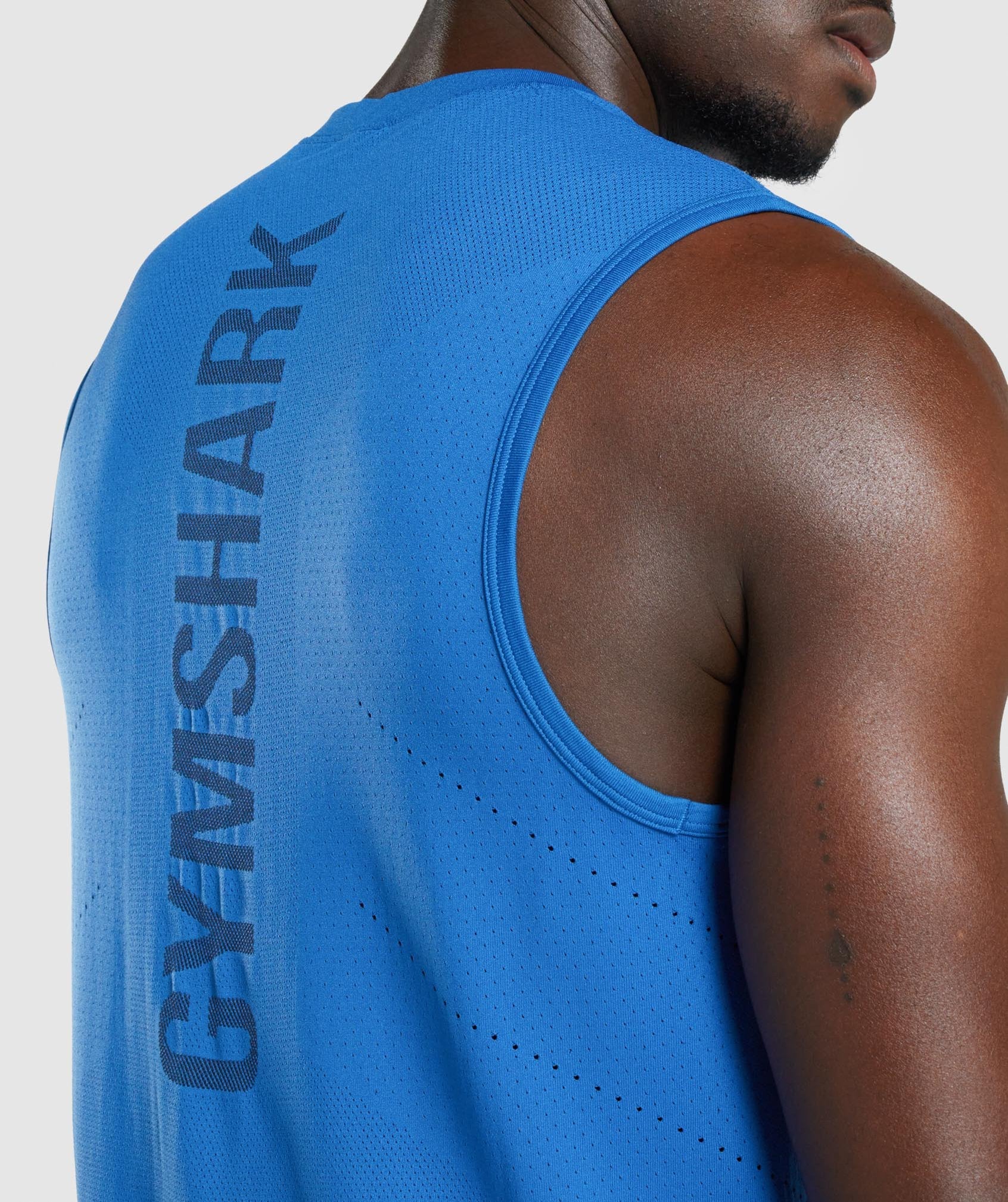 Blue Men's Gymshark Apex Tanks | HCRBLO-913