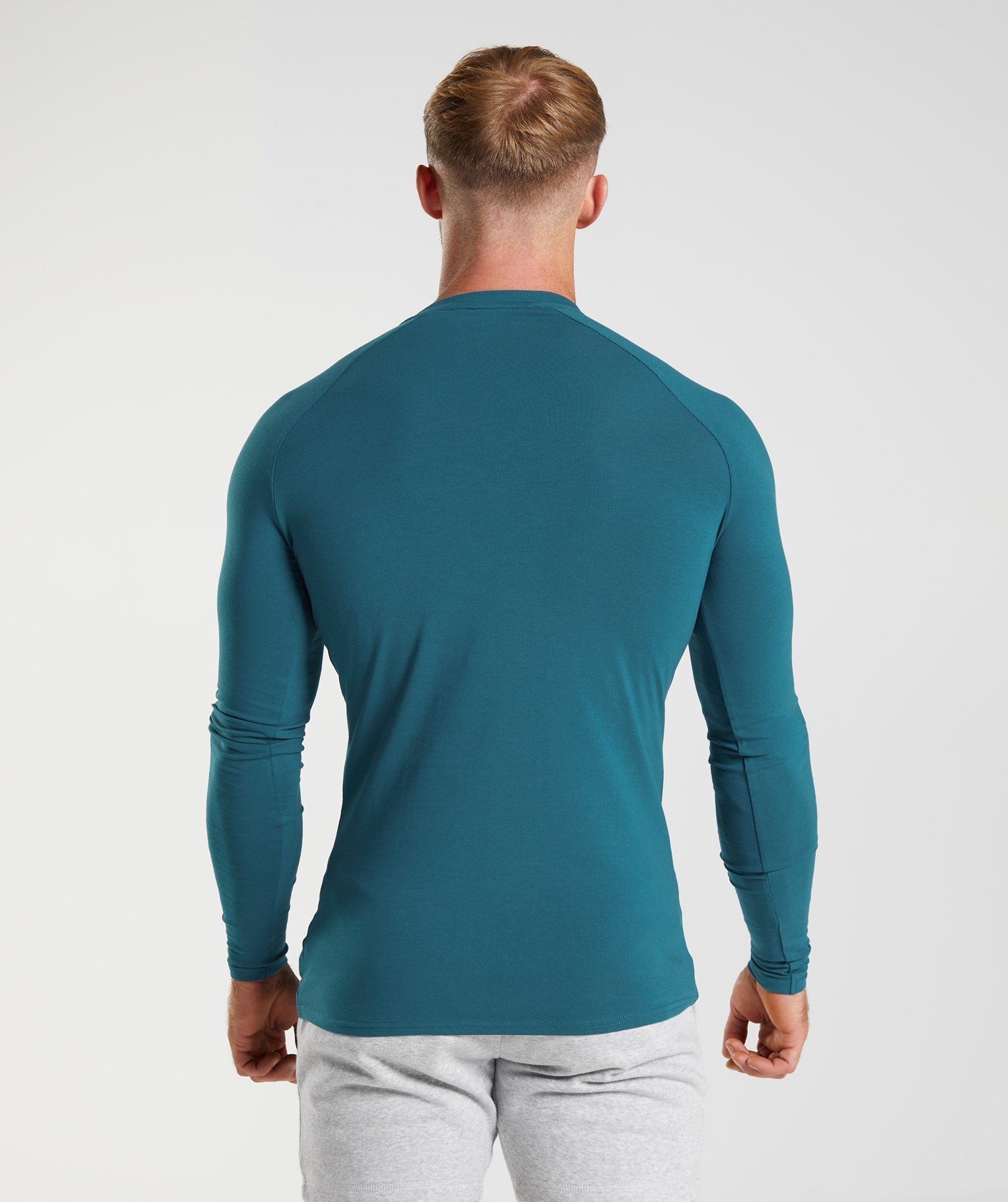 Blue Men's Gymshark Apollo Long Sleeve T Shirts | NKOZWL-974