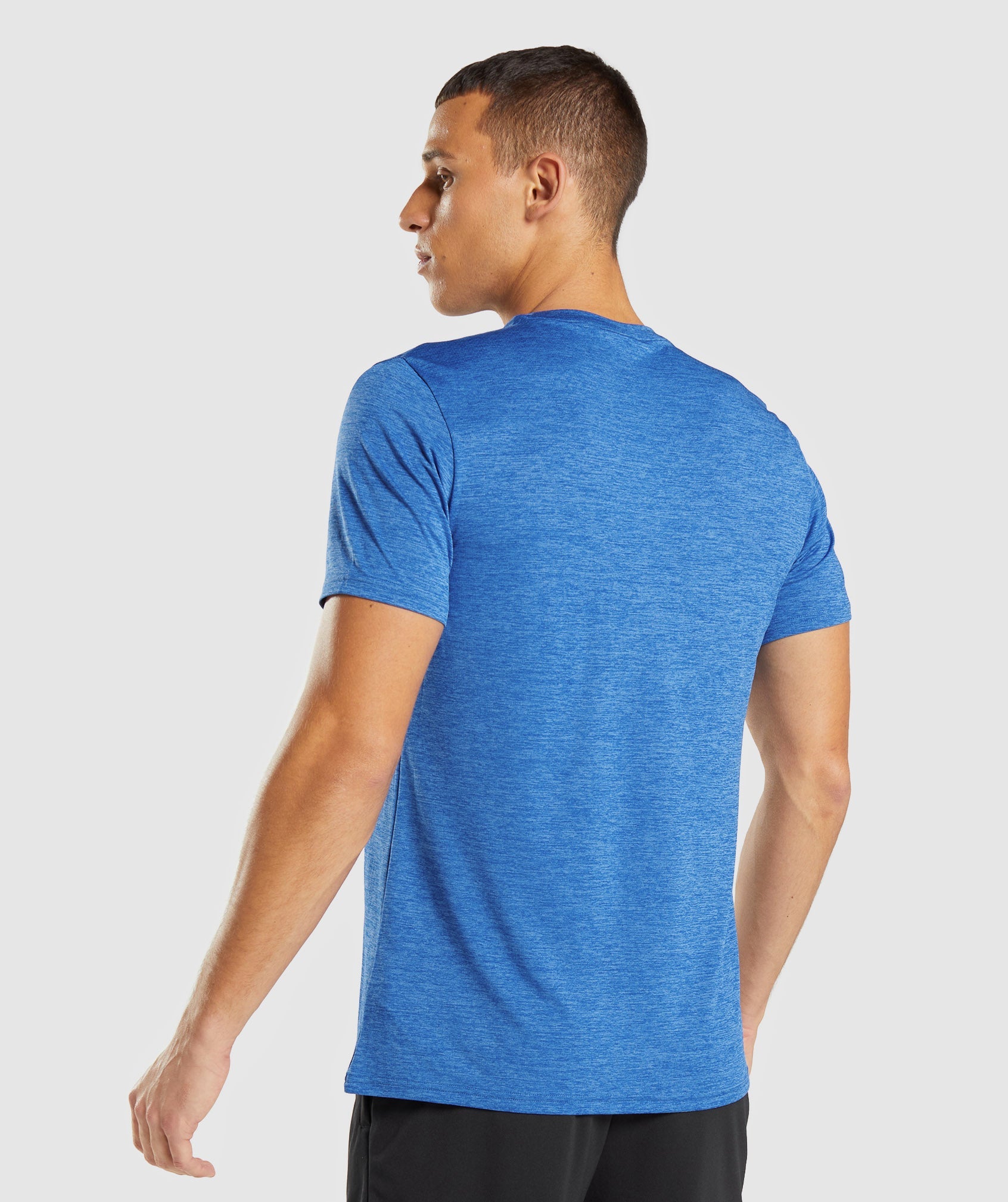 Blue Men's Gymshark Arrival Marl T Shirts | SRMGBX-068