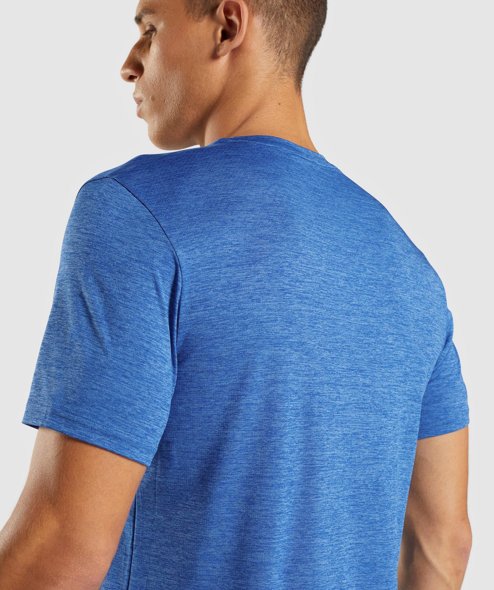 Blue Men's Gymshark Arrival Marl T Shirts | SRMGBX-068