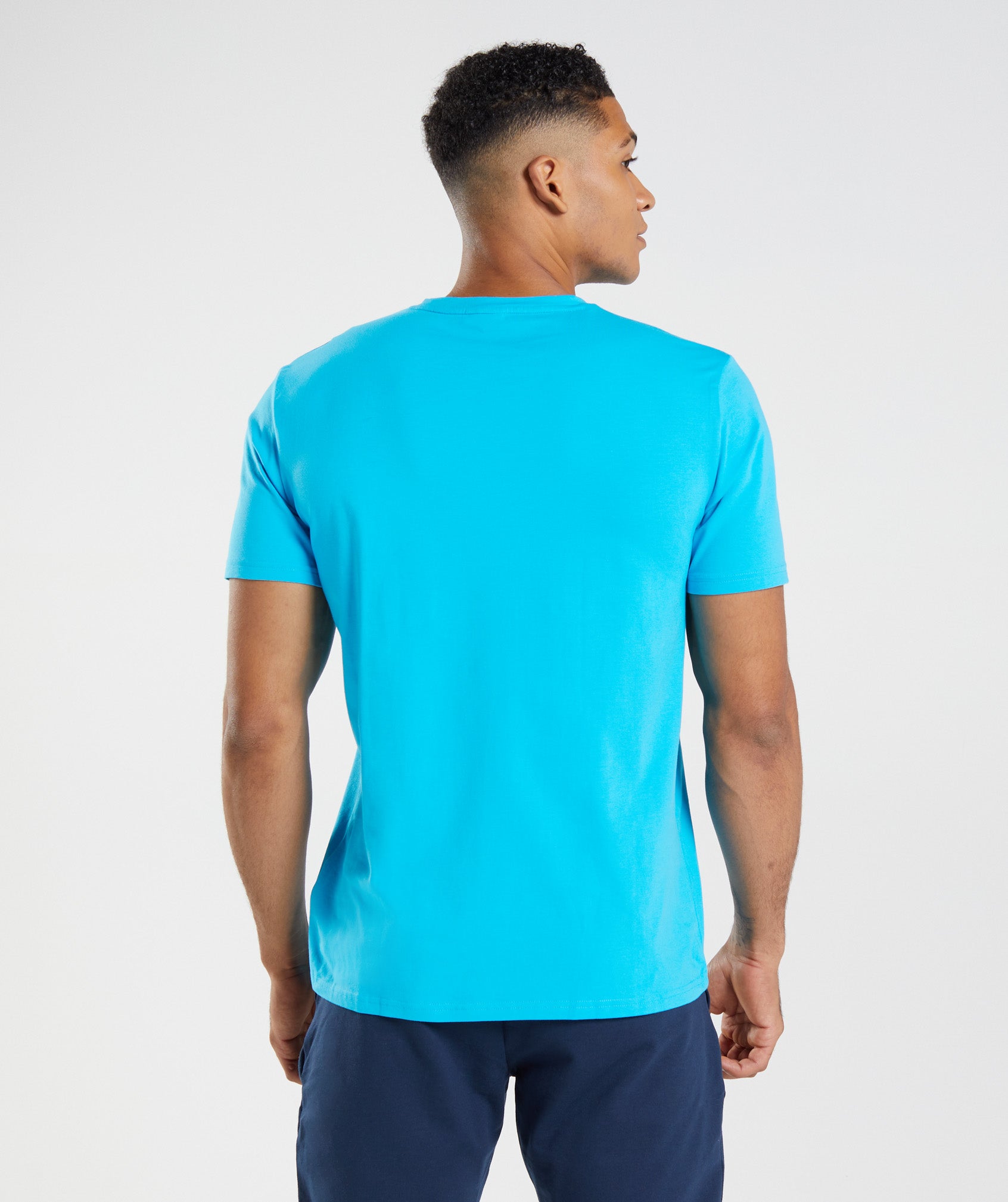 Blue Men's Gymshark Block T Shirts | LTDEFM-582