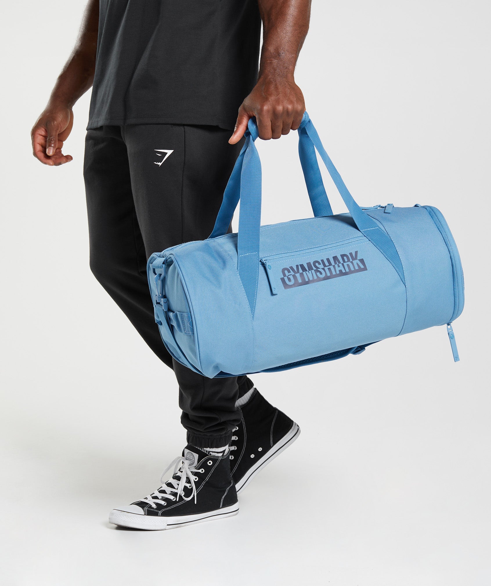 Blue Men\'s Gymshark Bold Barrel Bags | KPBIVG-167