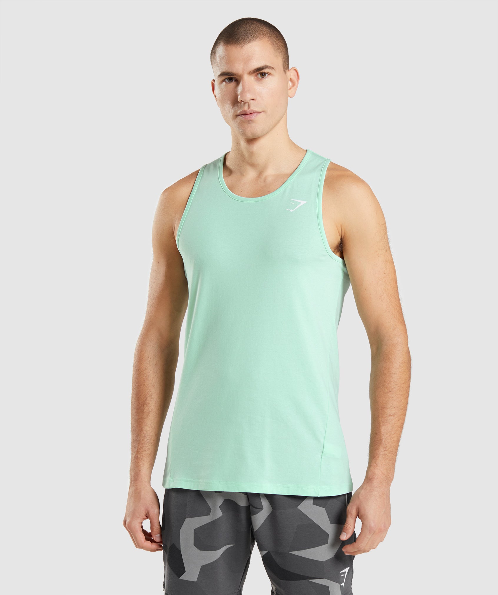 Blue Men\'s Gymshark Critical Tanks | ANSRDI-635