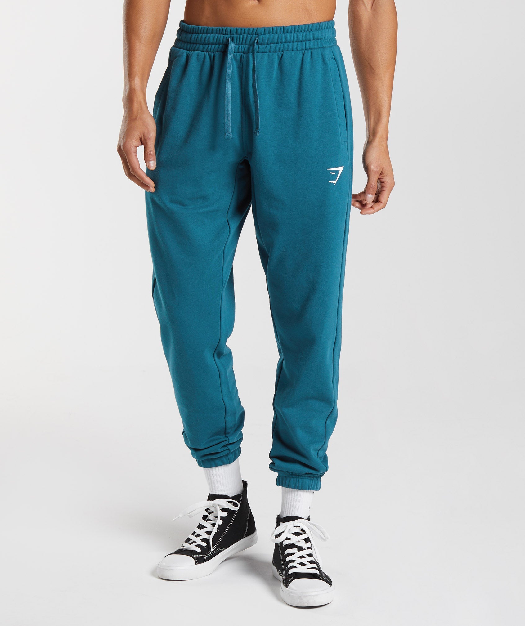 Blue Men\'s Gymshark Essential Oversized Jogger | RHXKYW-023