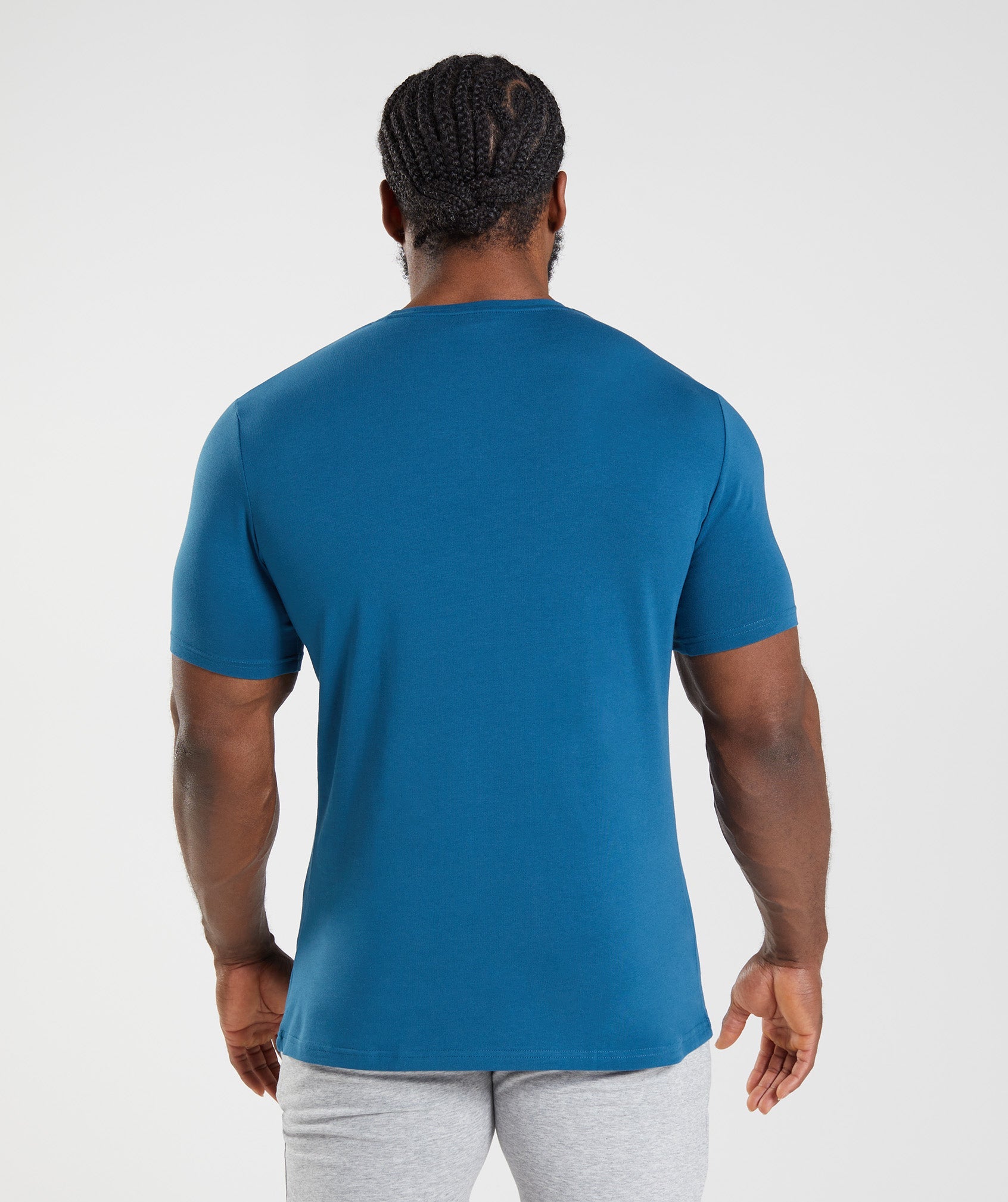 Blue Men's Gymshark Essential T Shirts | MSQPUT-847