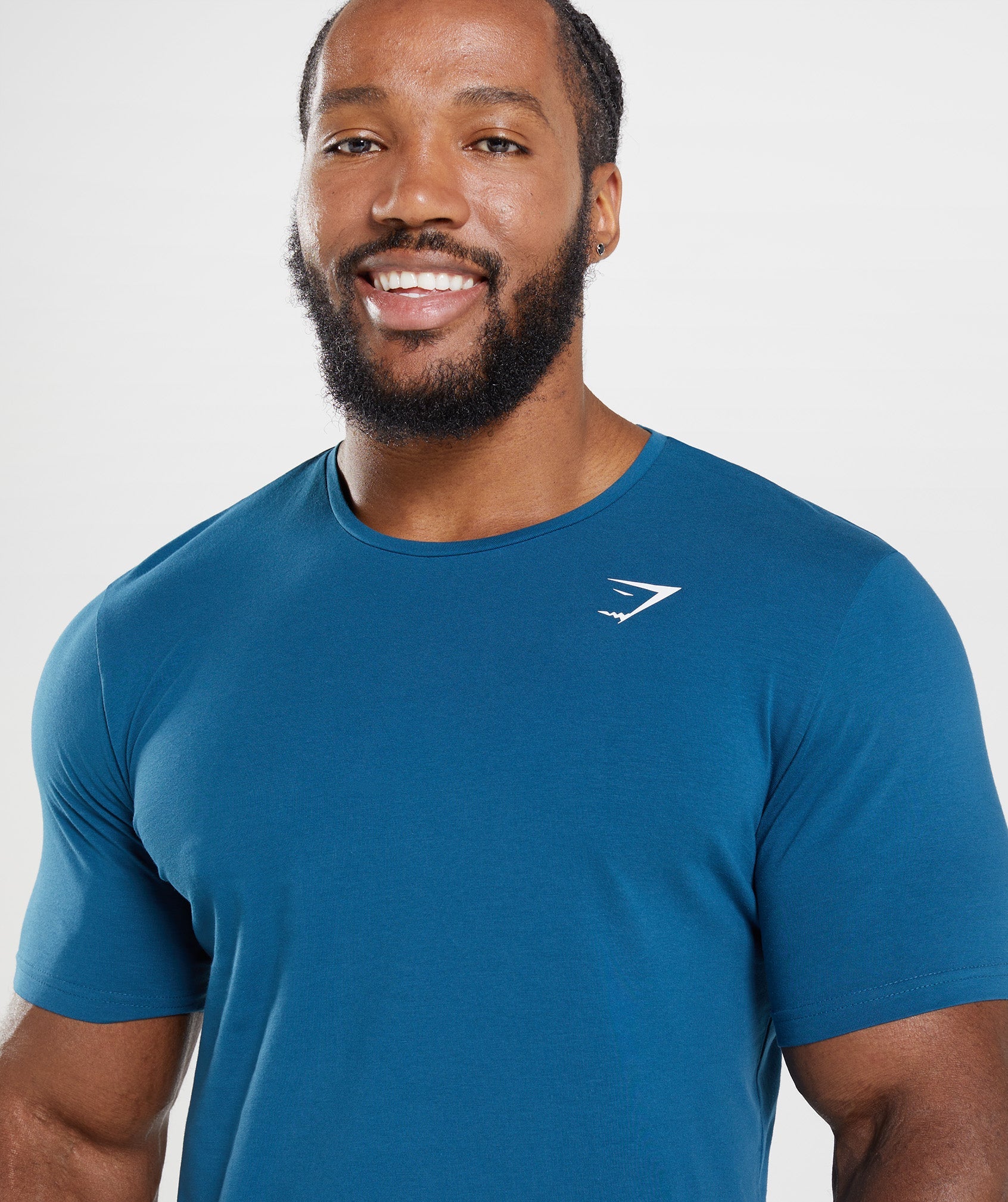 Blue Men's Gymshark Essential T Shirts | MSQPUT-847