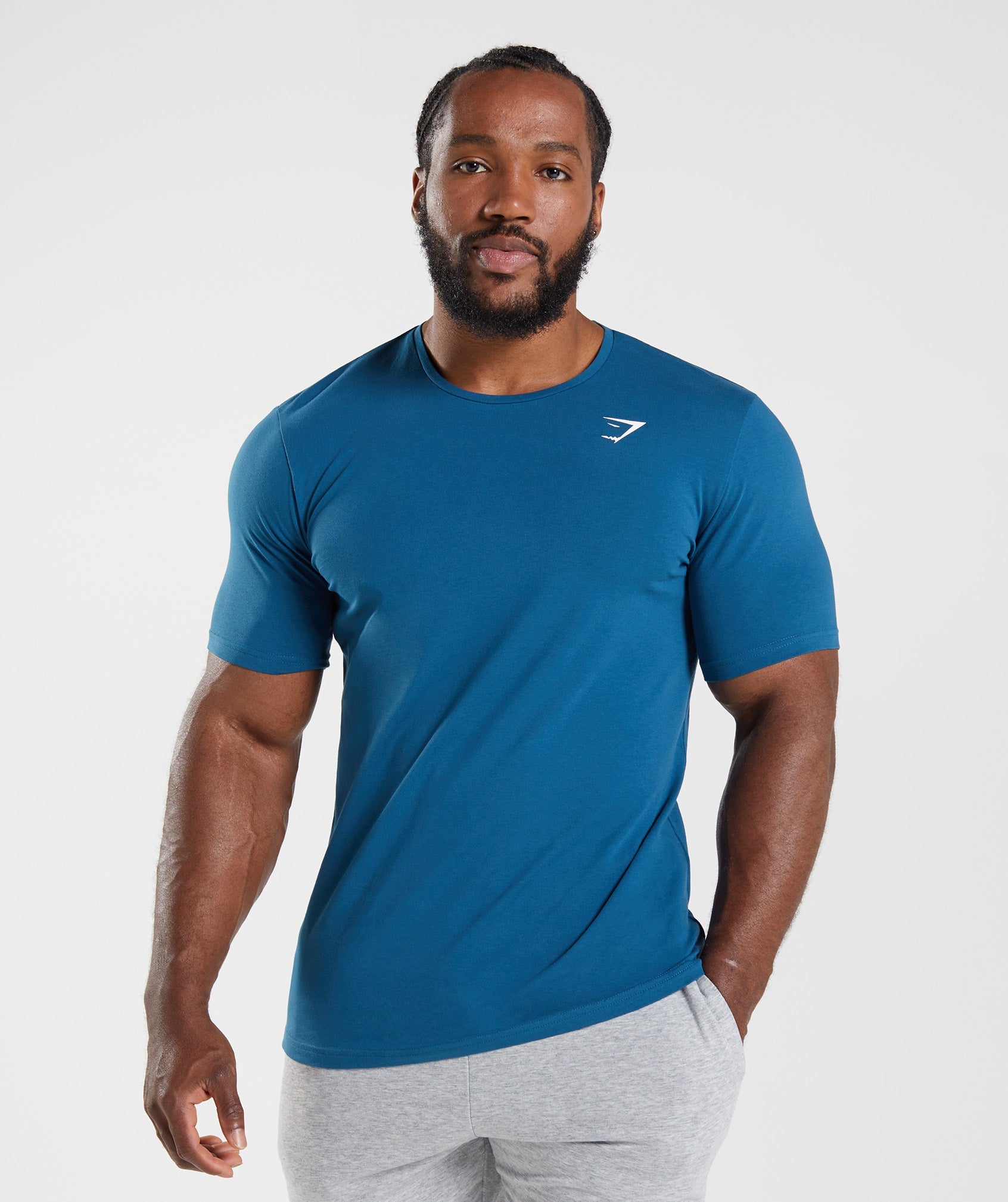 Blue Men\'s Gymshark Essential T Shirts | MSQPUT-847