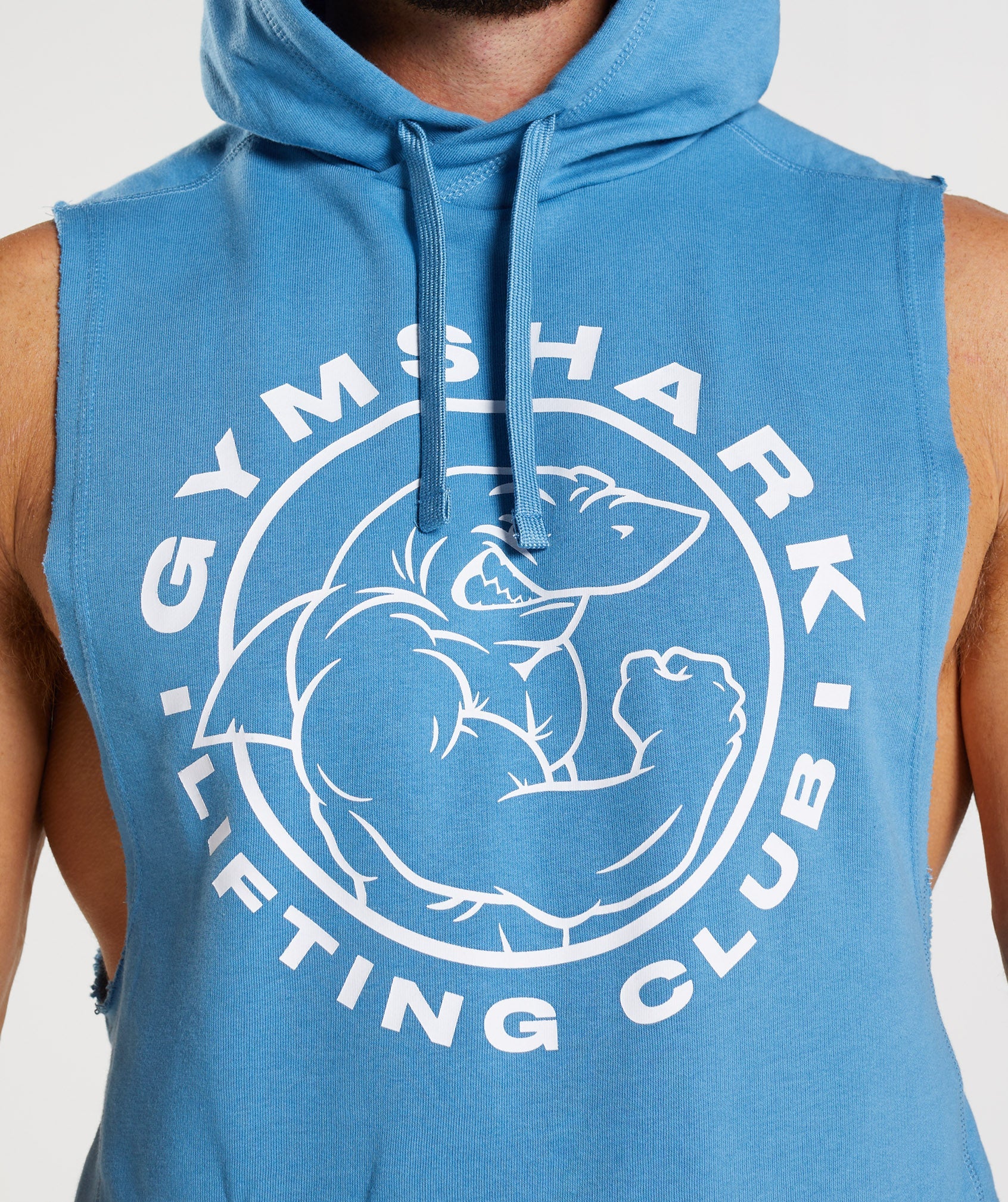 Blue Men's Gymshark Legacy Drop Arm Hoodie | RMQOPW-763