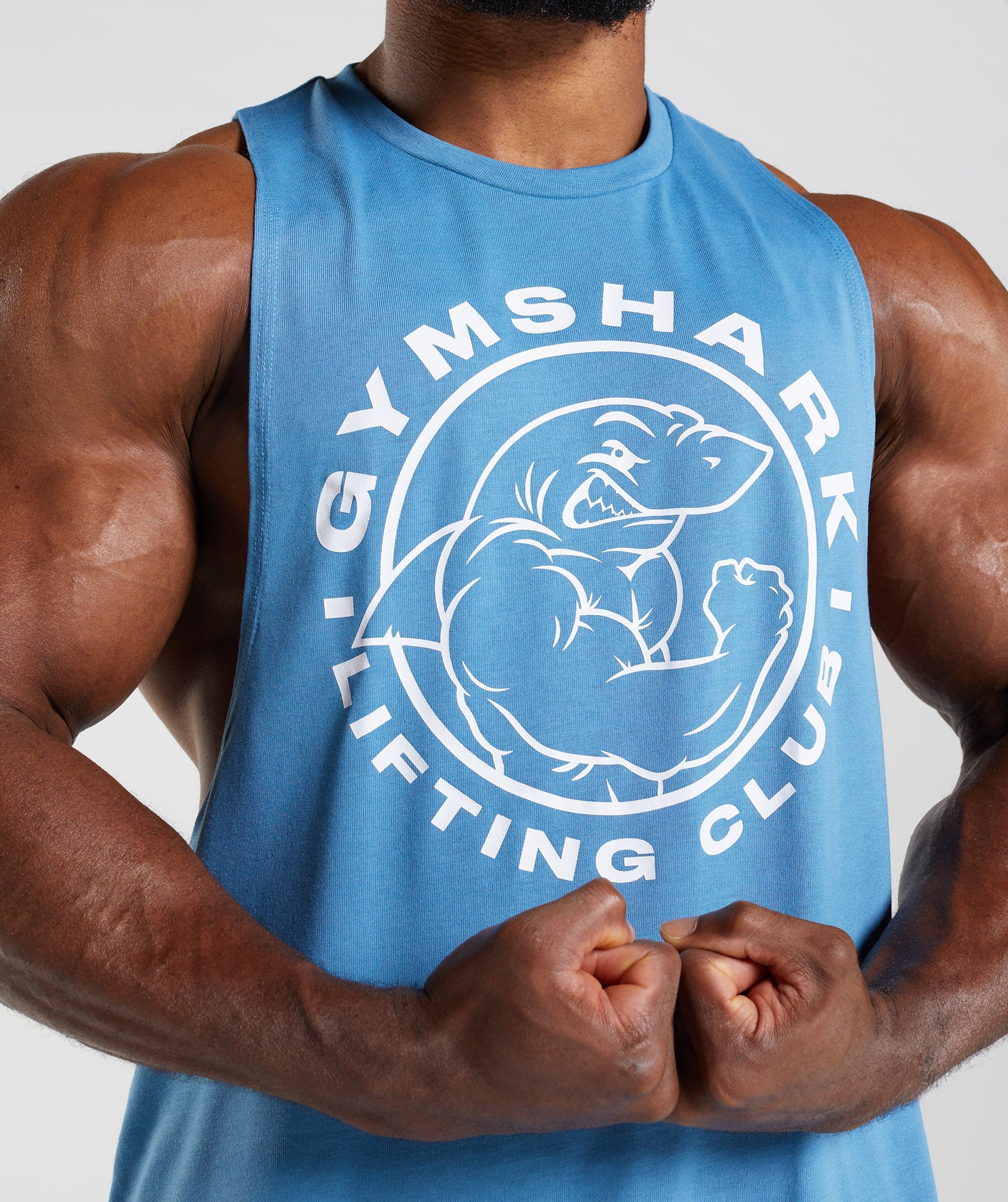 Blue Men's Gymshark Legacy Drop Arm Tanks | RGJYNK-158