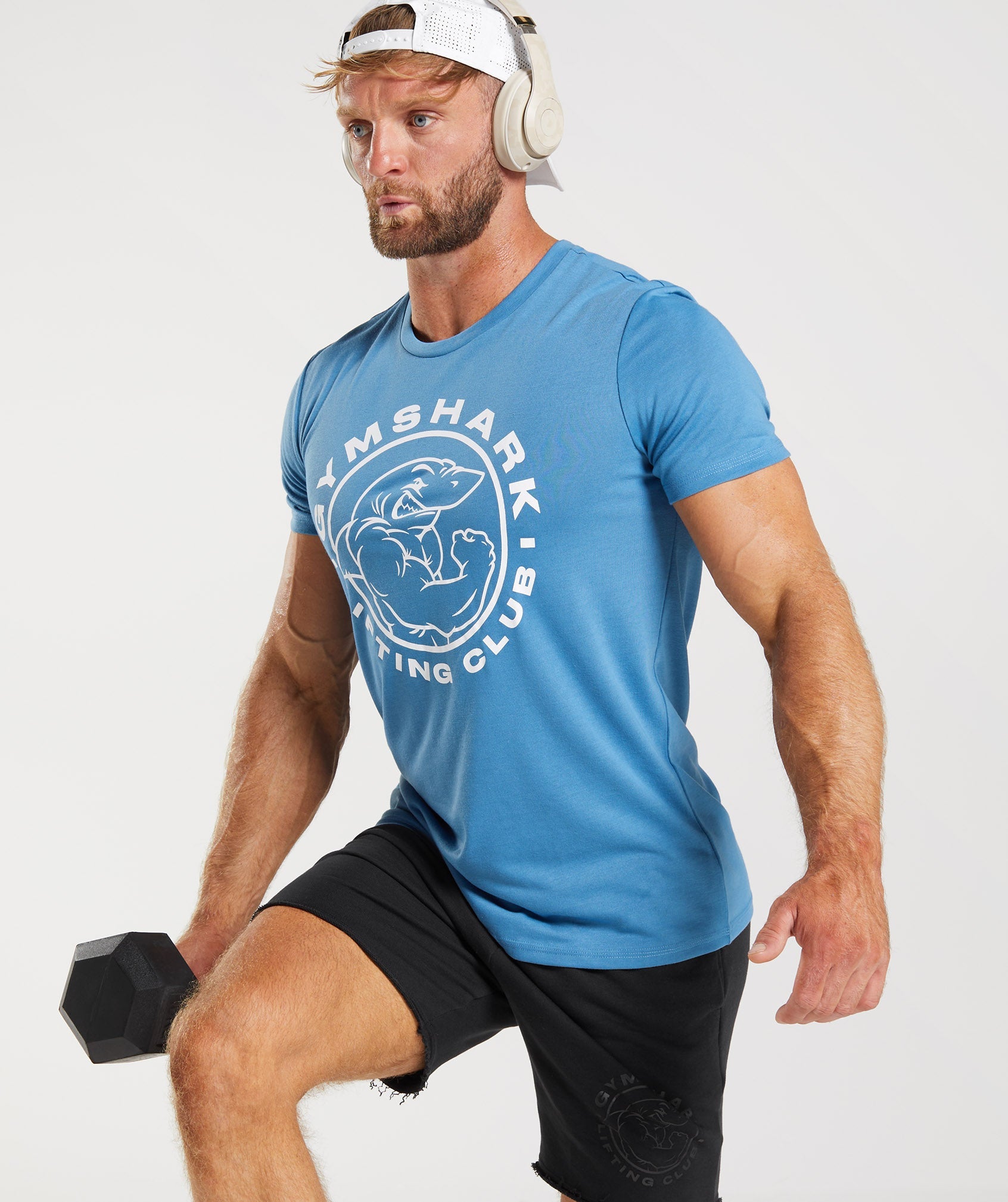 Blue Men's Gymshark Legacy T Shirts | DNSLVA-635