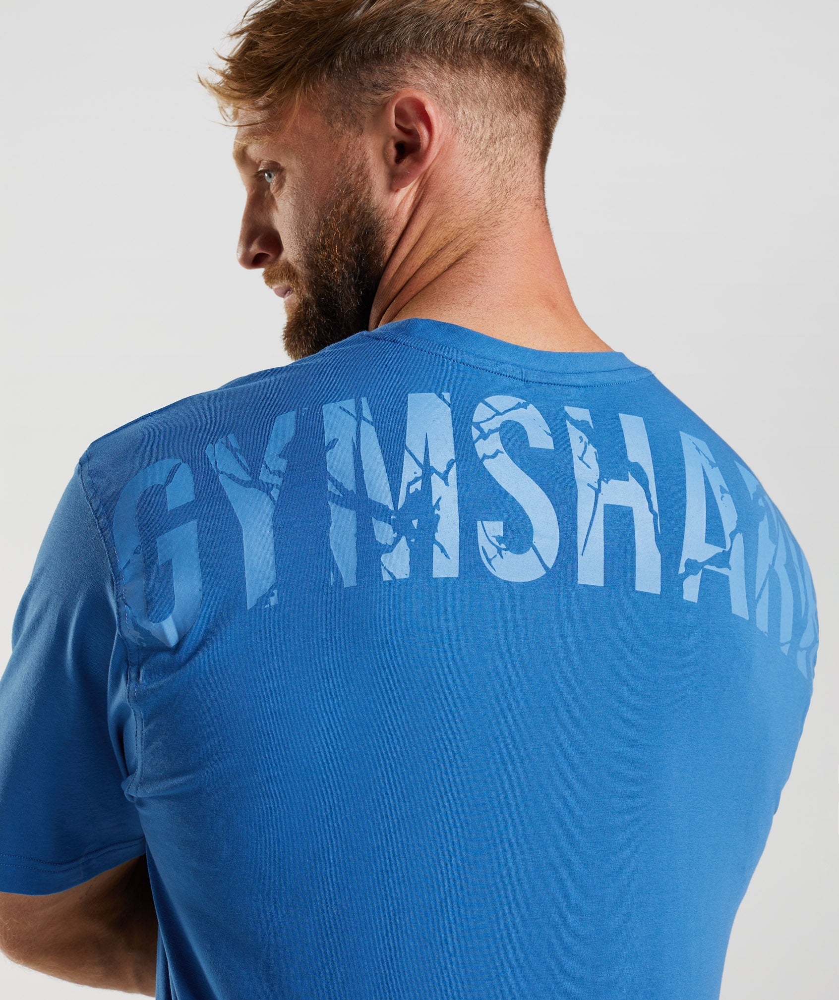 Blue Men's Gymshark Power T Shirts | HMLUKC-789