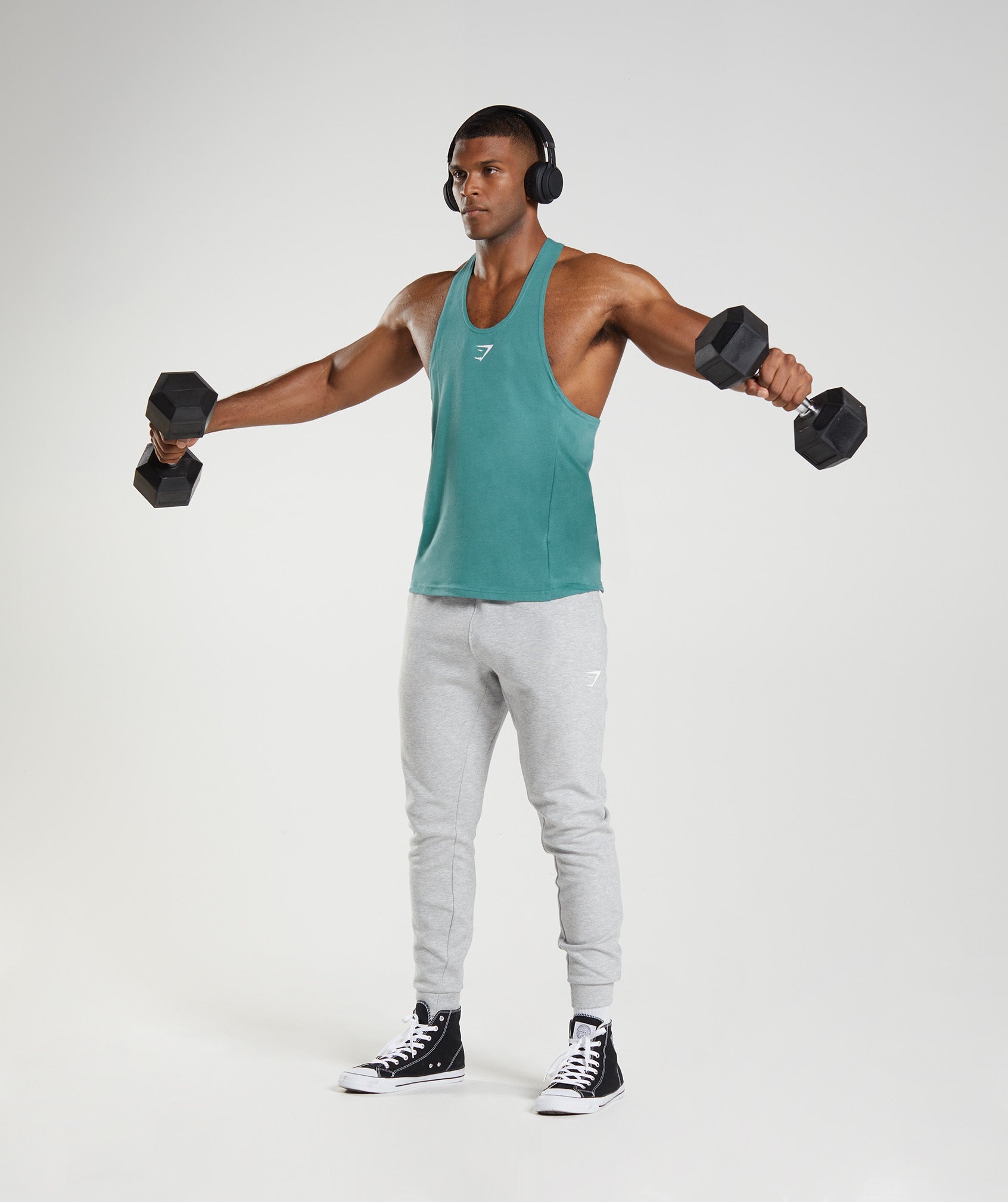 Blue Men's Gymshark React Stringer Vest | EGNCFR-360