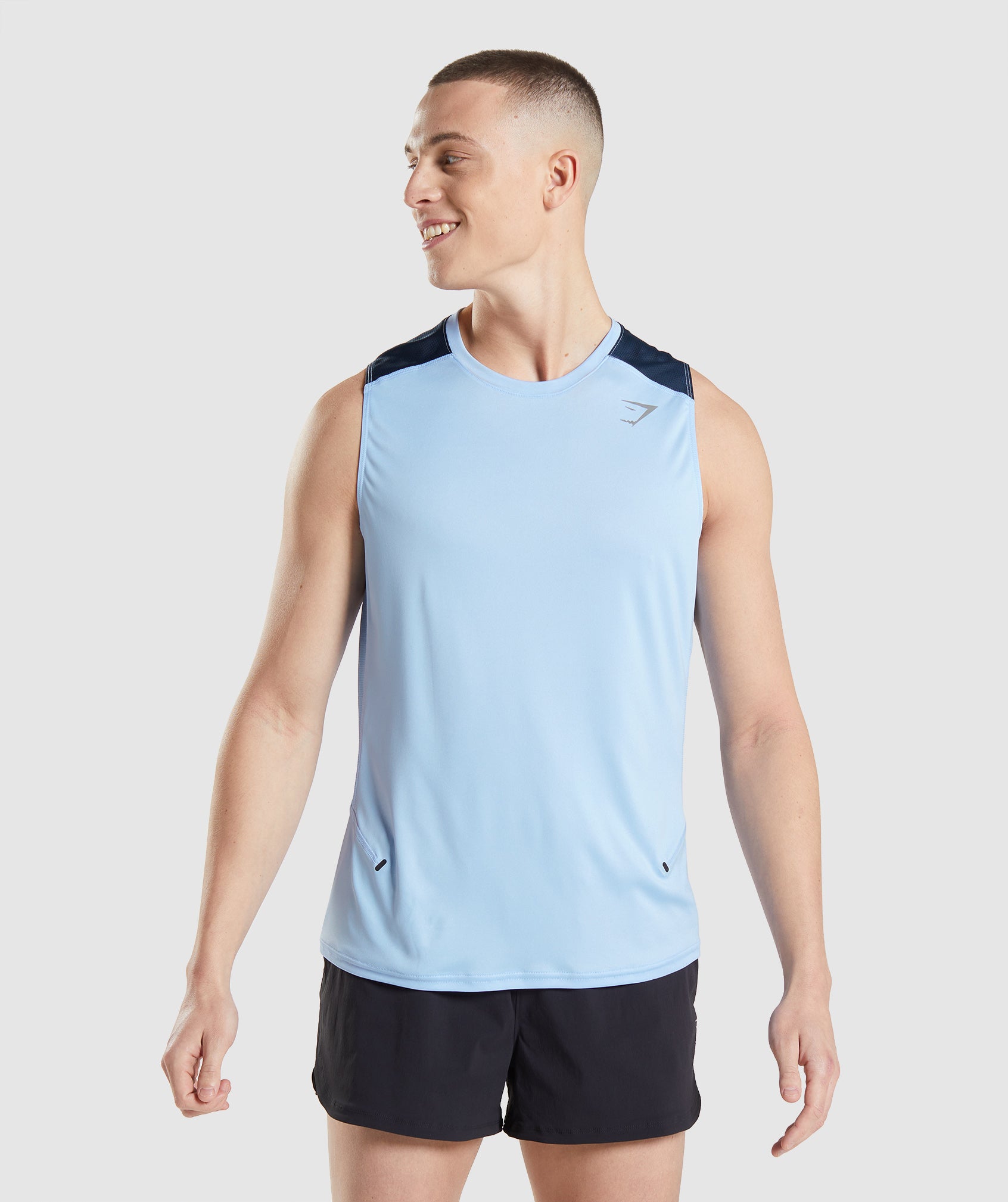 Blue Men\'s Gymshark Speed Evolve Tanks | RITOFC-146