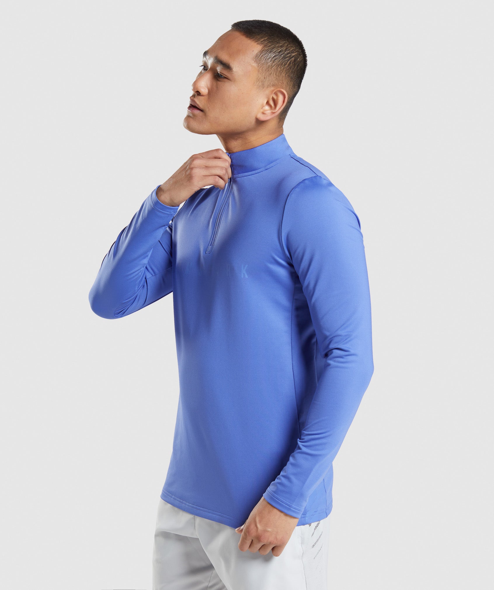 Blue Men's Gymshark Sport Stripe 1/4 Zip Tops | NSFCPW-129