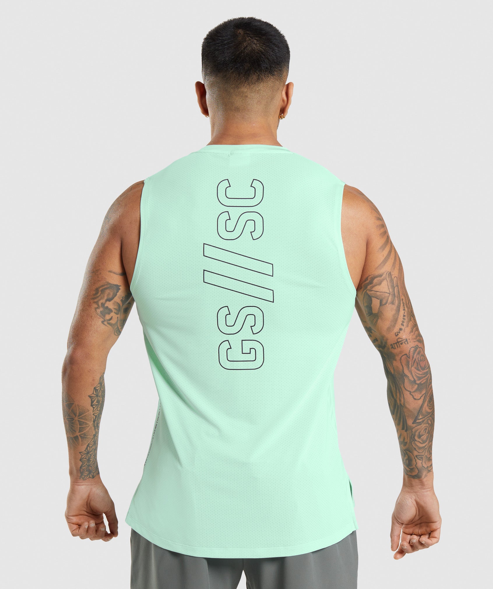 Blue Men's Gymshark Steve Cook Tanks | JVYLHS-870