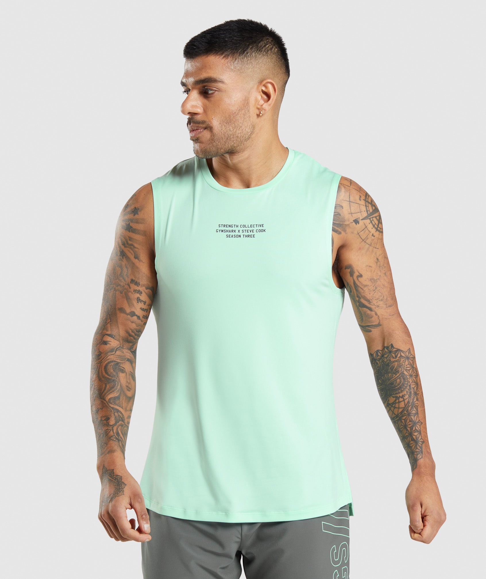 Blue Men\'s Gymshark Steve Cook Tanks | JVYLHS-870