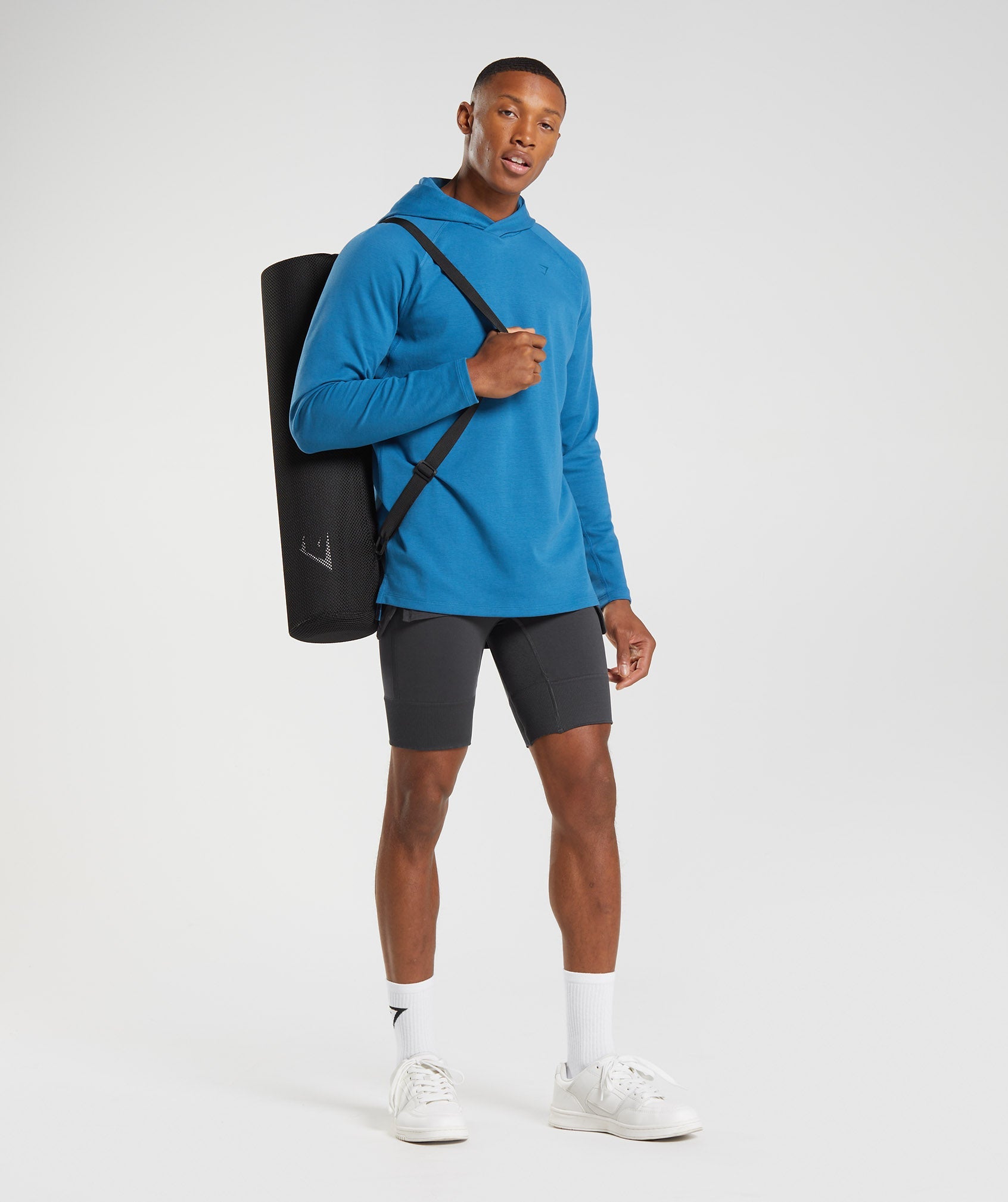 Blue Men's Gymshark Studio Hoodie | DUPFJS-029