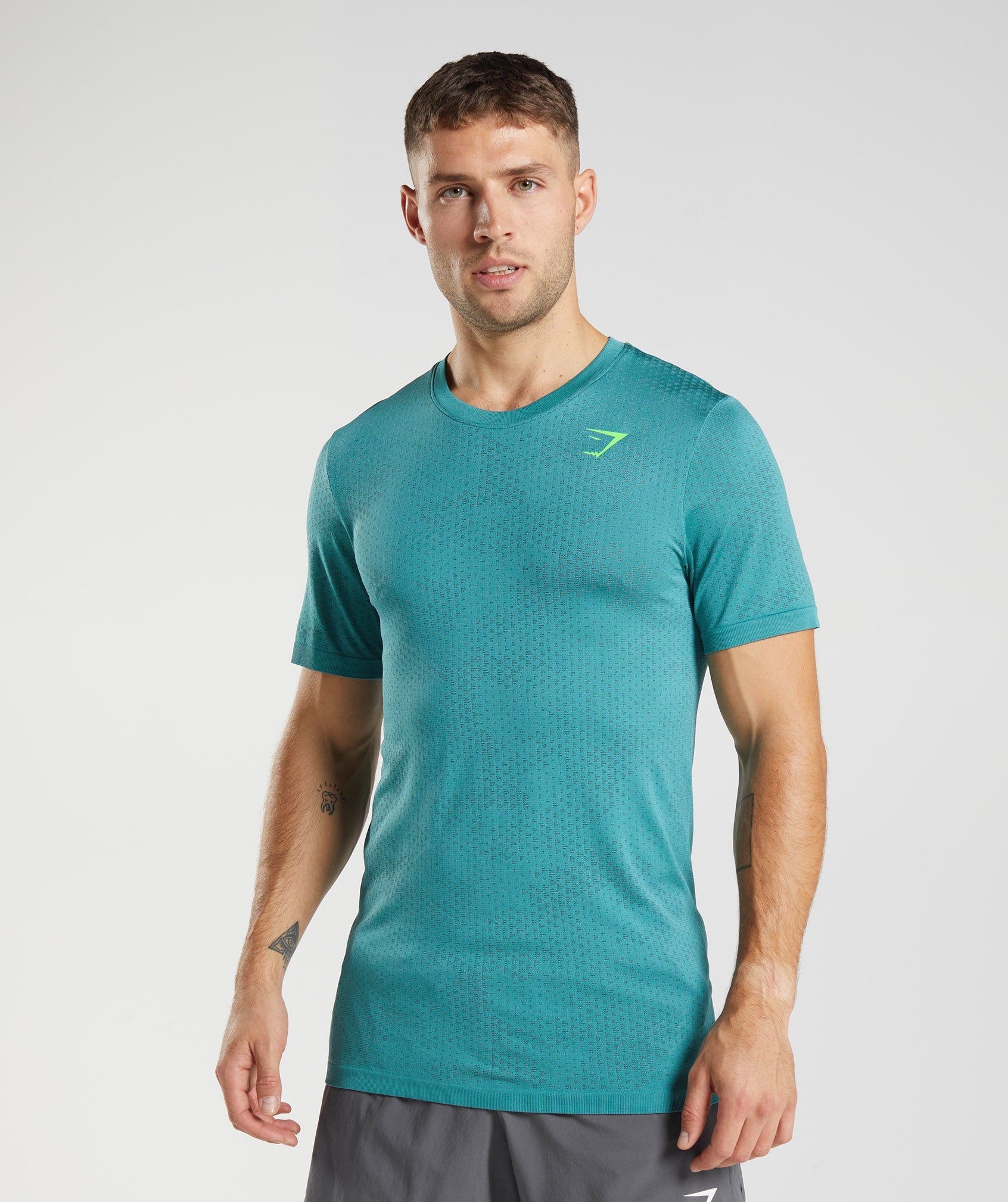 Blue / Turquoise Men\'s Gymshark Sport Seamless T Shirts | REHXID-170