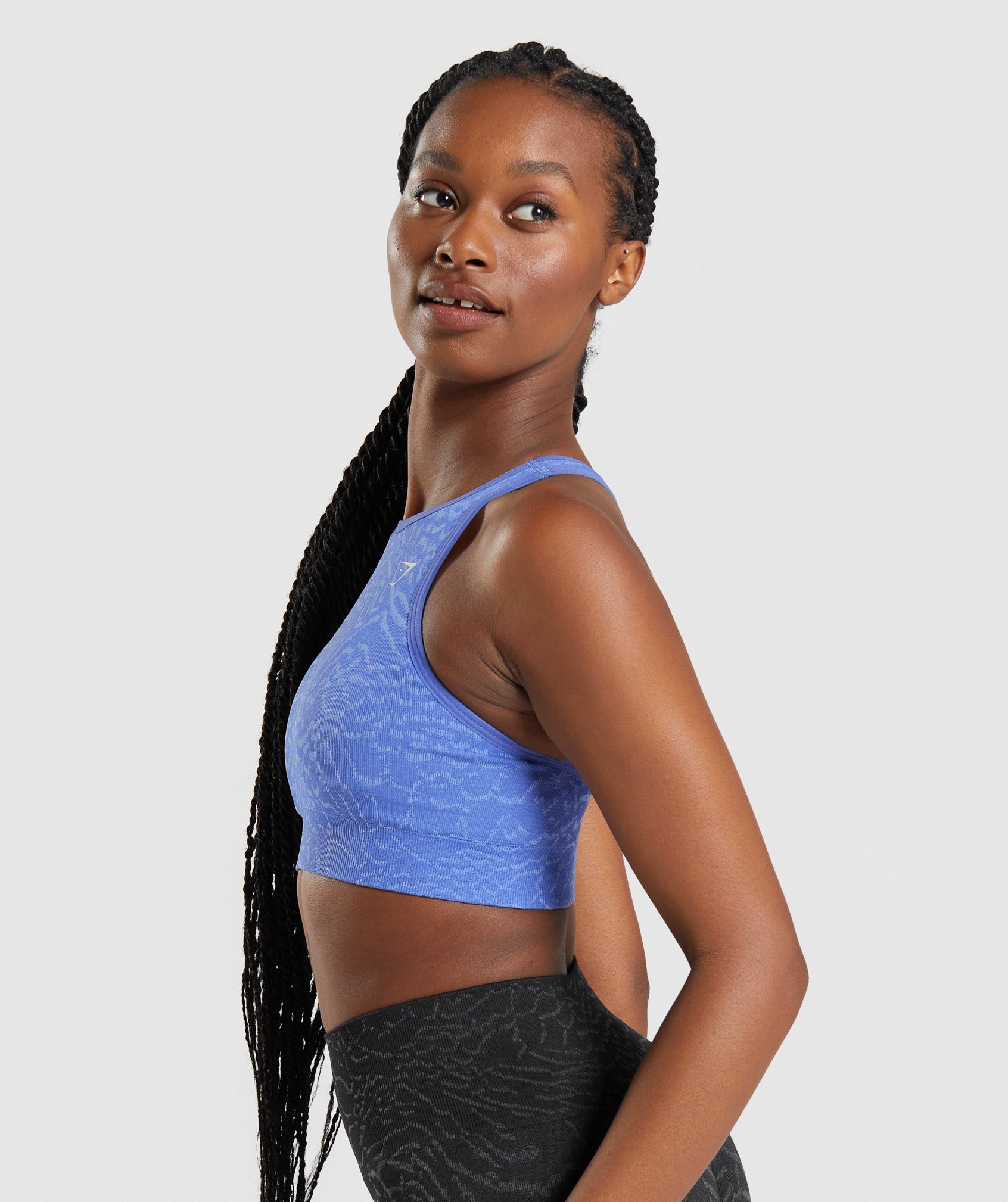 Blue Women's Gymshark Adapt Animal Seamless Sports Bra | FKOXZN-125