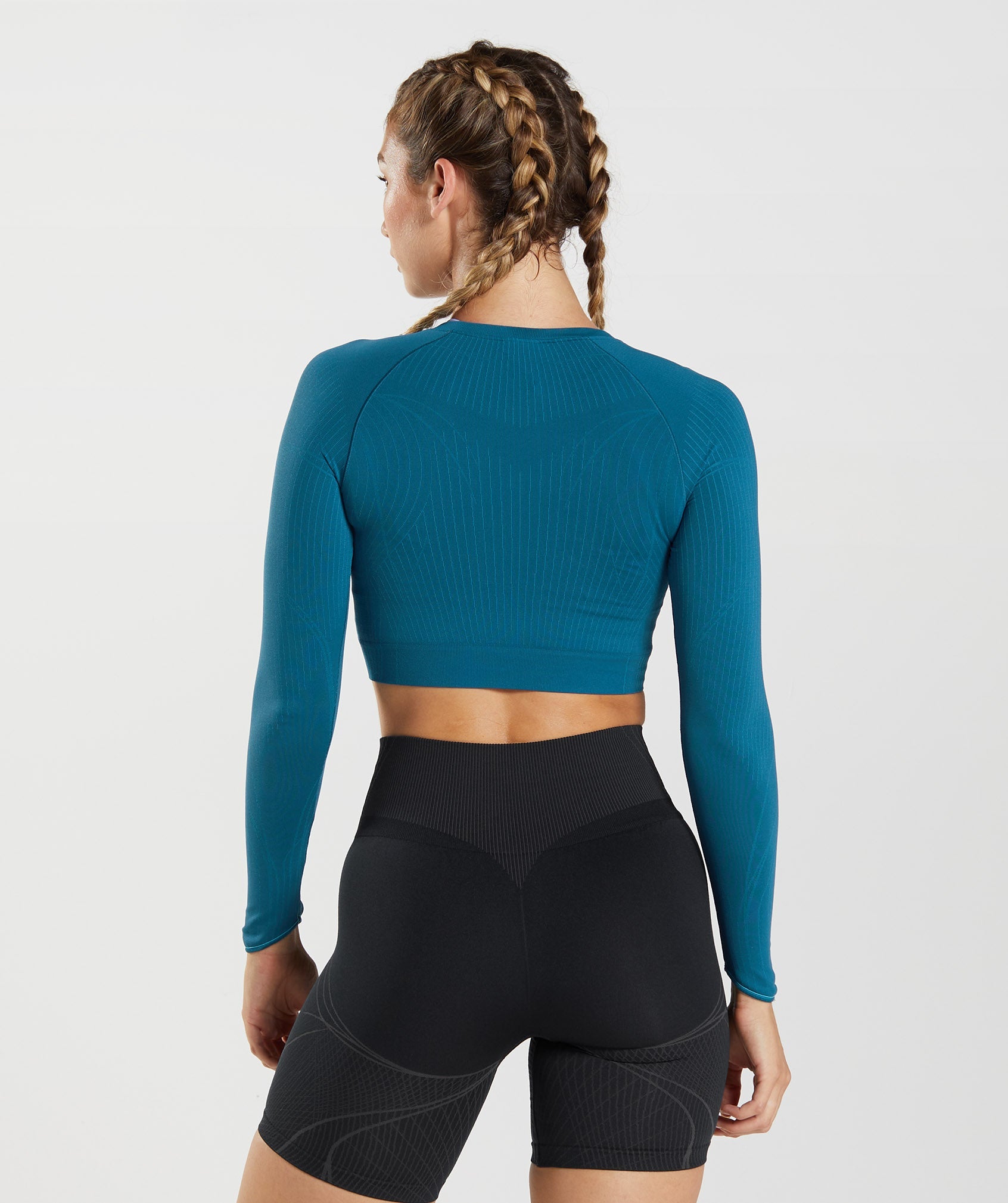 Blue Women's Gymshark Apex Seamless Crop Tops | EDCOGK-854