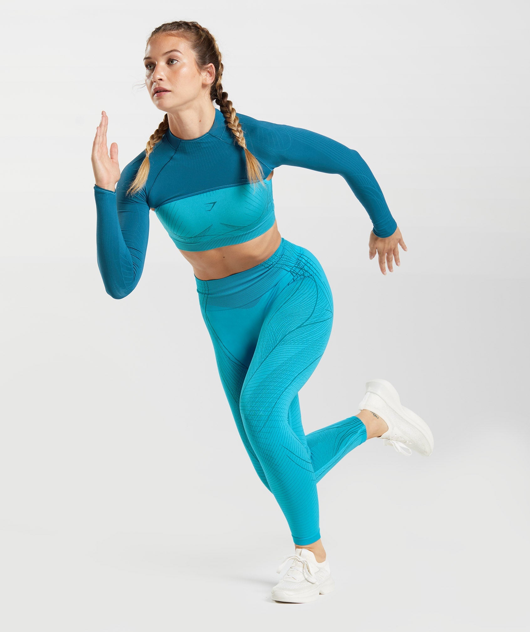 Blue Women's Gymshark Apex Seamless Shrug Sports Bra | YODAHT-679