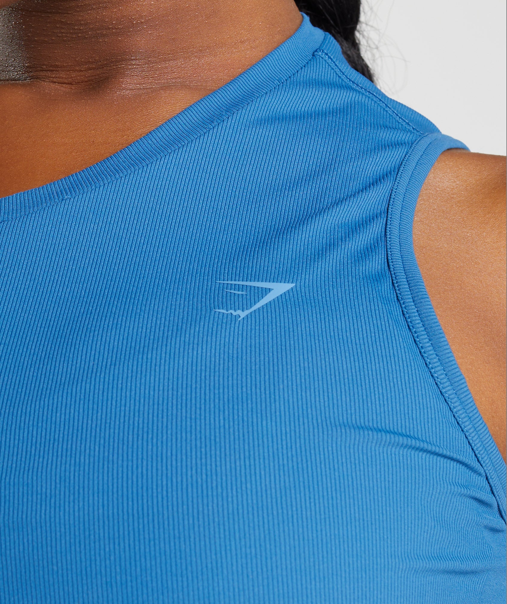 Blue Women's Gymshark Elevate Asymmetric Tanks | OLRMTA-936