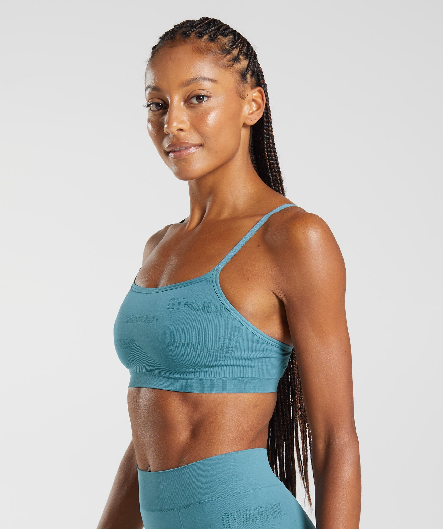 Blue Women's Gymshark Seamless Jacquard Sports Bra | TGSZCI-236