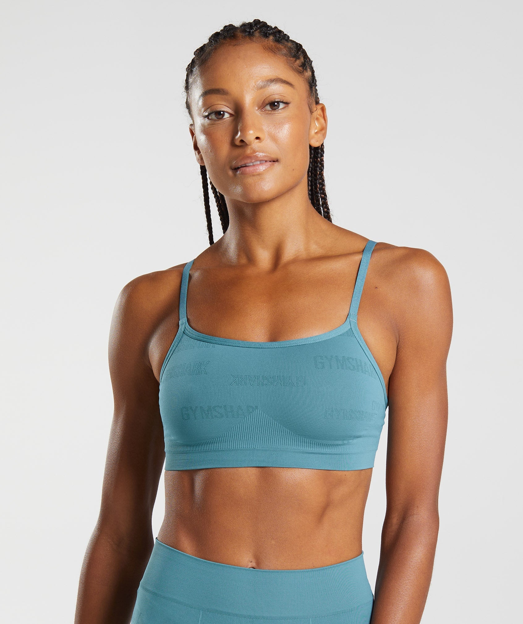 Blue Women\'s Gymshark Seamless Jacquard Sports Bra | TGSZCI-236