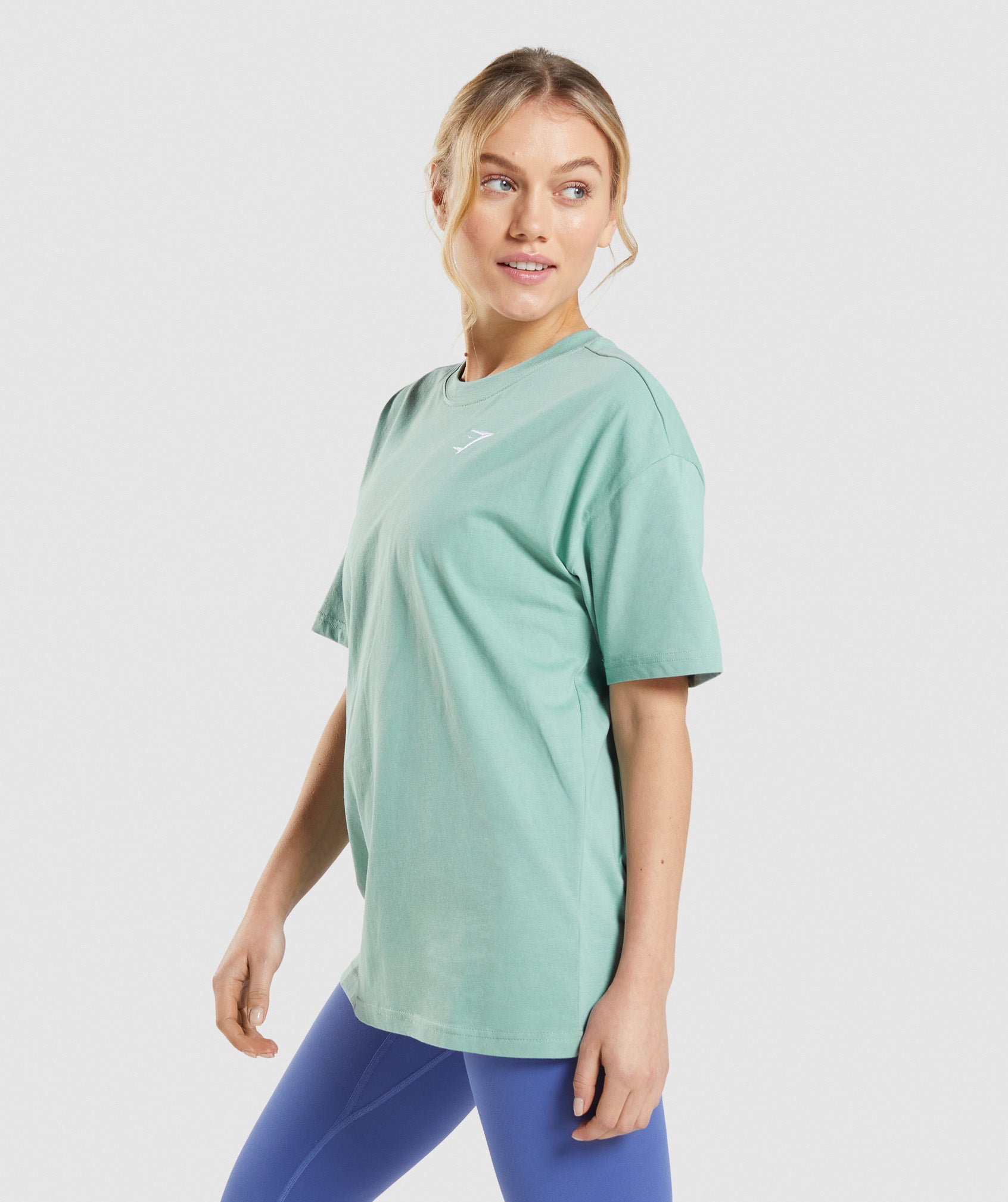 Blue Women's Gymshark Training Oversized T Shirts | MFUHER-752