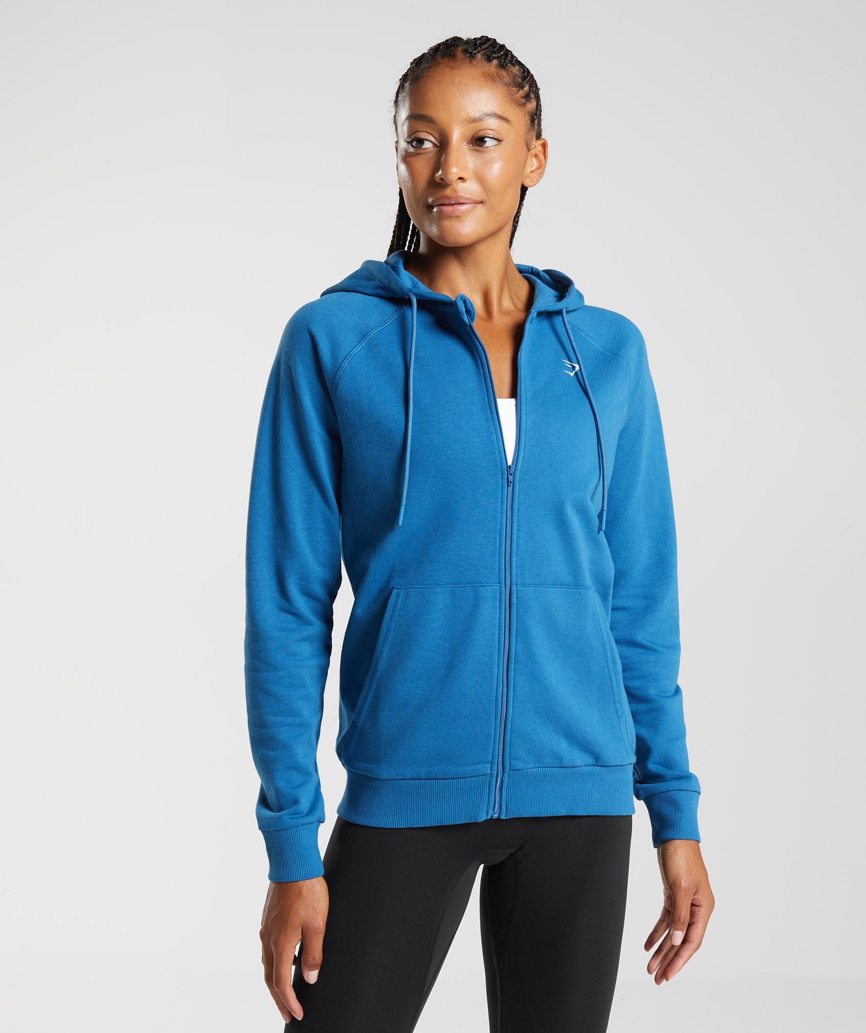 Blue Women\'s Gymshark Training Zip Hoodie | XTJHZL-542